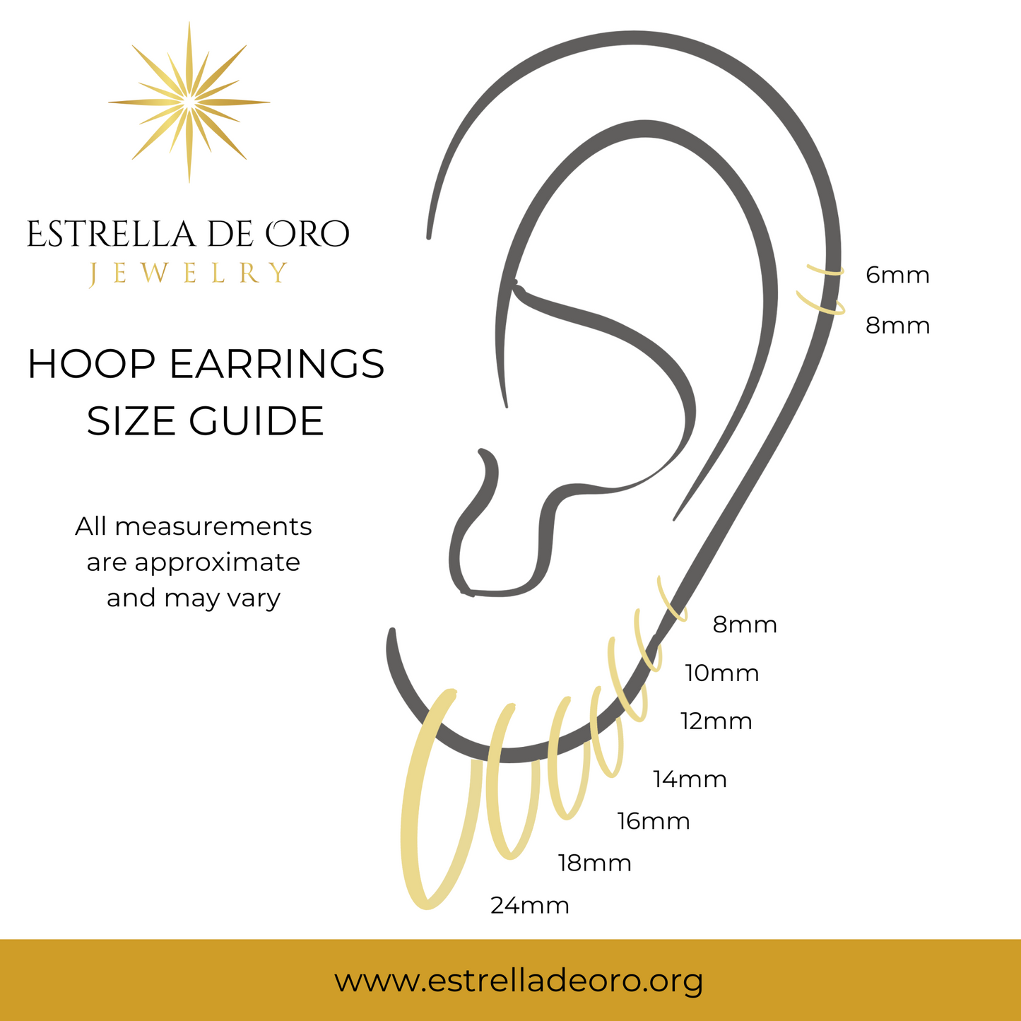 Pendientes de aro ovalados con purpurina en dos tonos de oro macizo de 14 k
