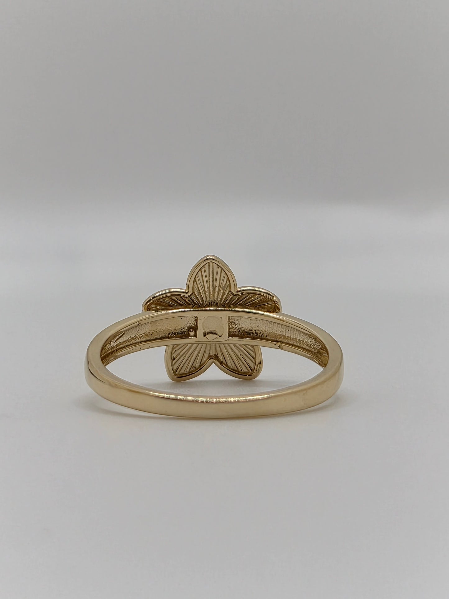 14K Gold Plumeria Flower Ring