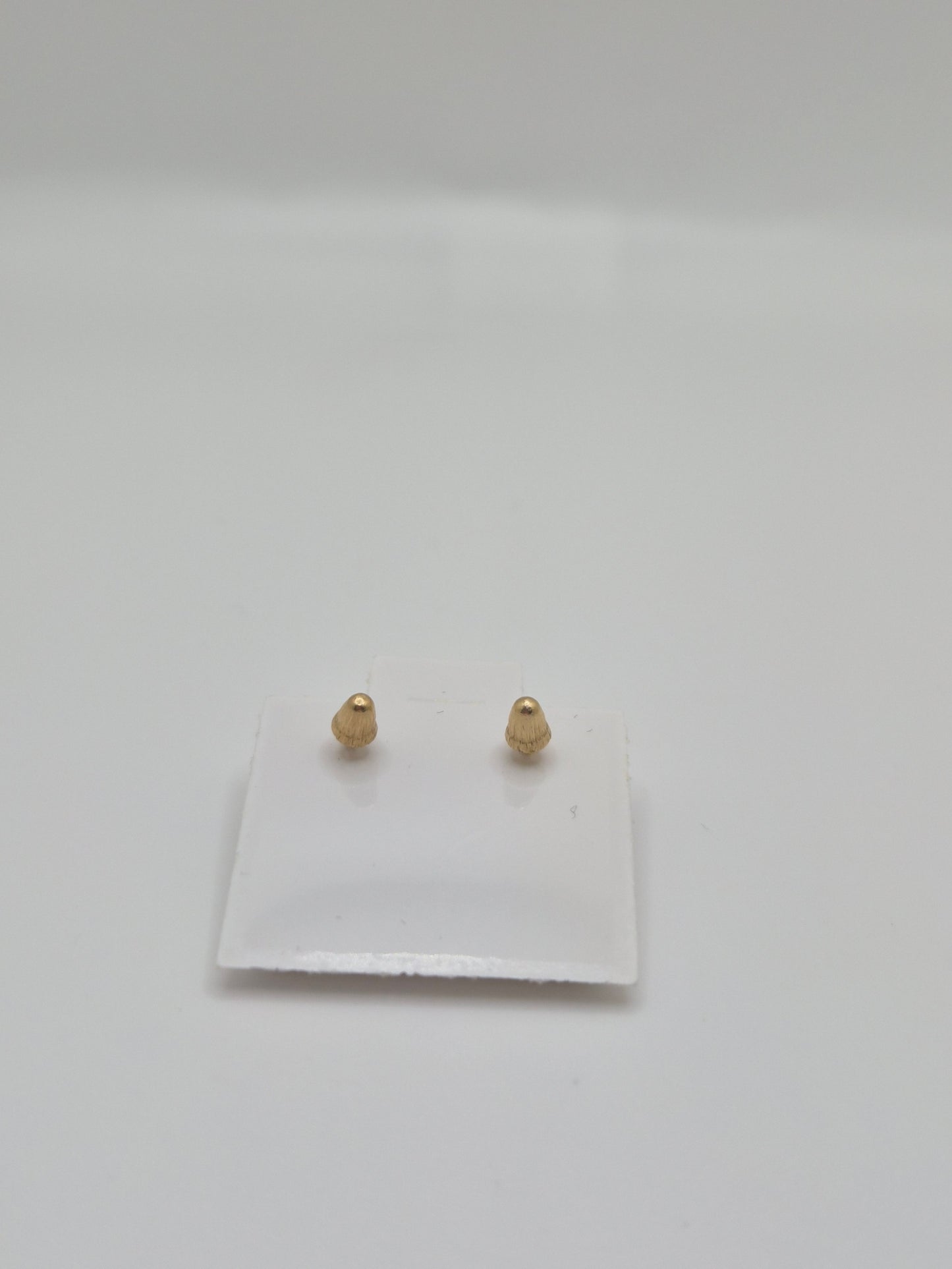 14K Gold 3.8mm Fluted Half Ball Stud Earrings (Screw Back)