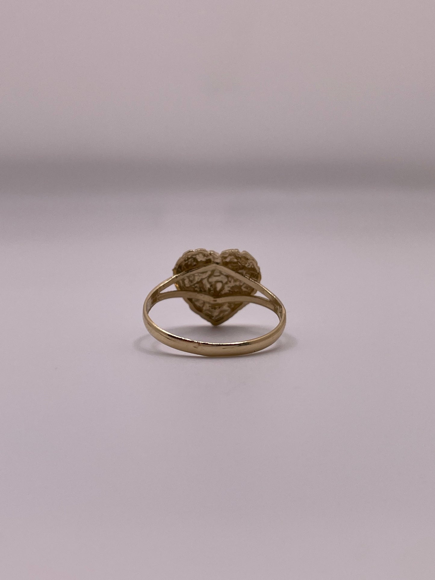 14k gold heart nugget ring