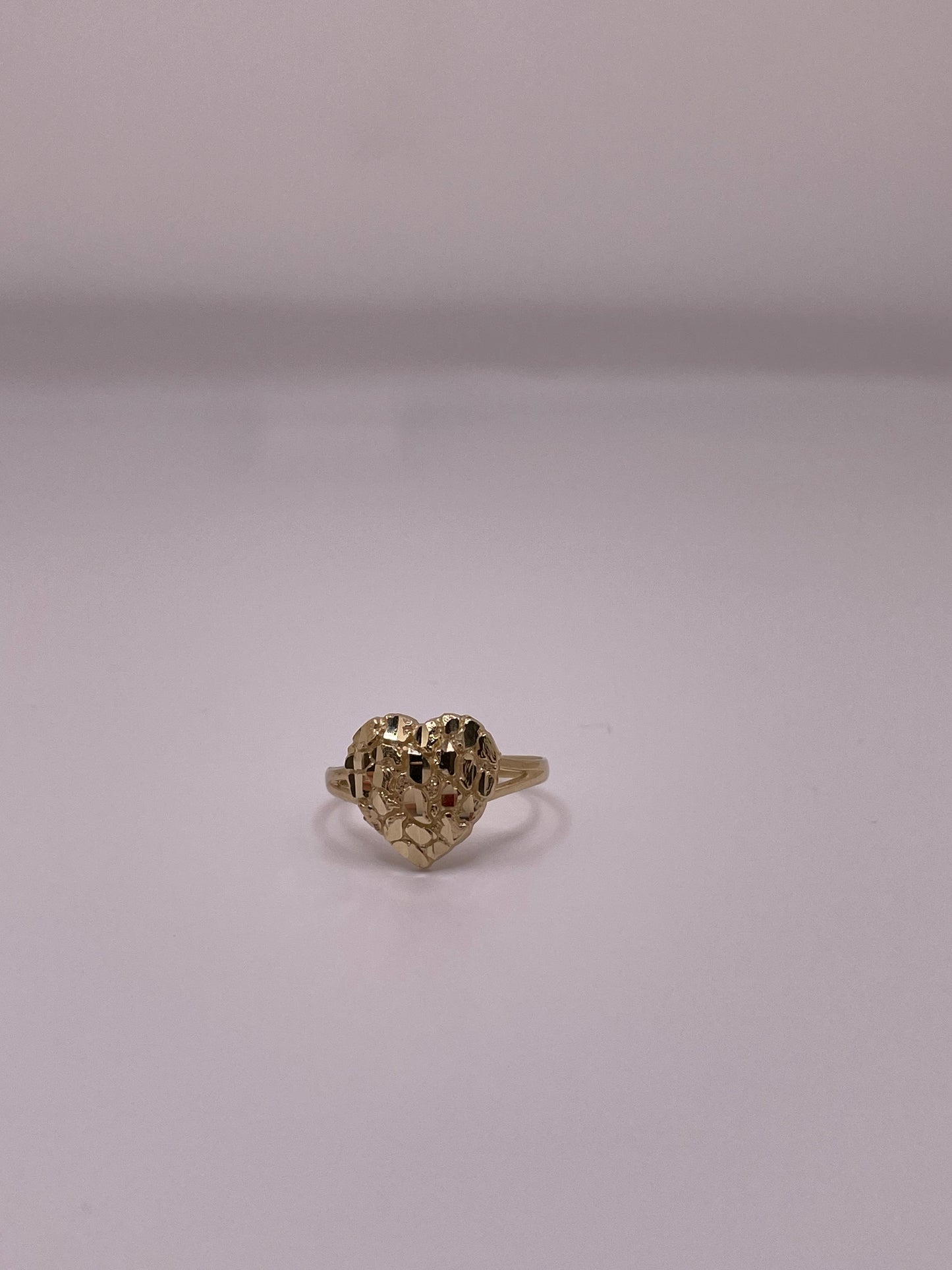 14k gold heart nugget ring