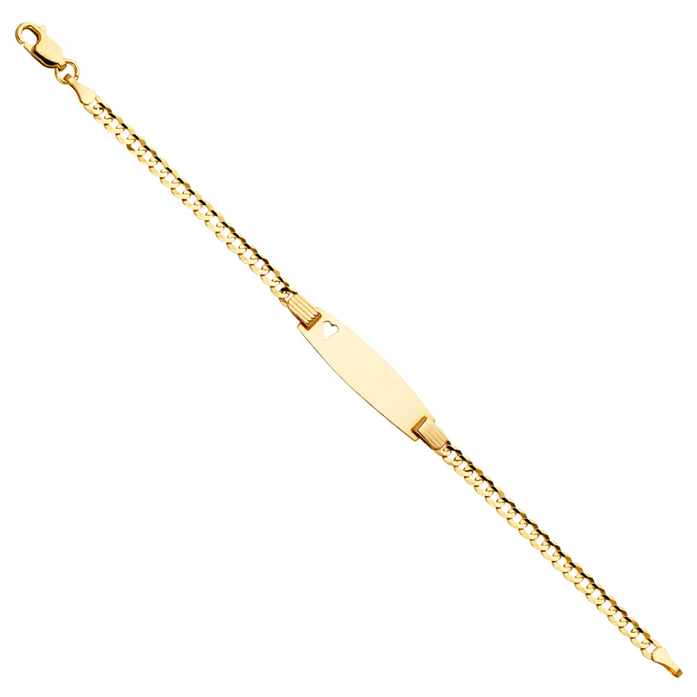 14k gold baby id cuban bracelet with heart cut-out (89)