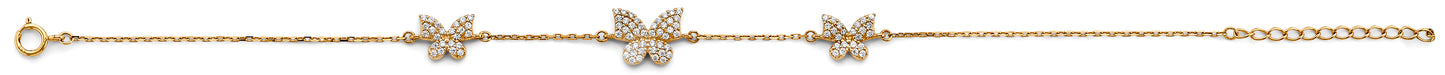 butterfly cz bracelet | 14k gold
