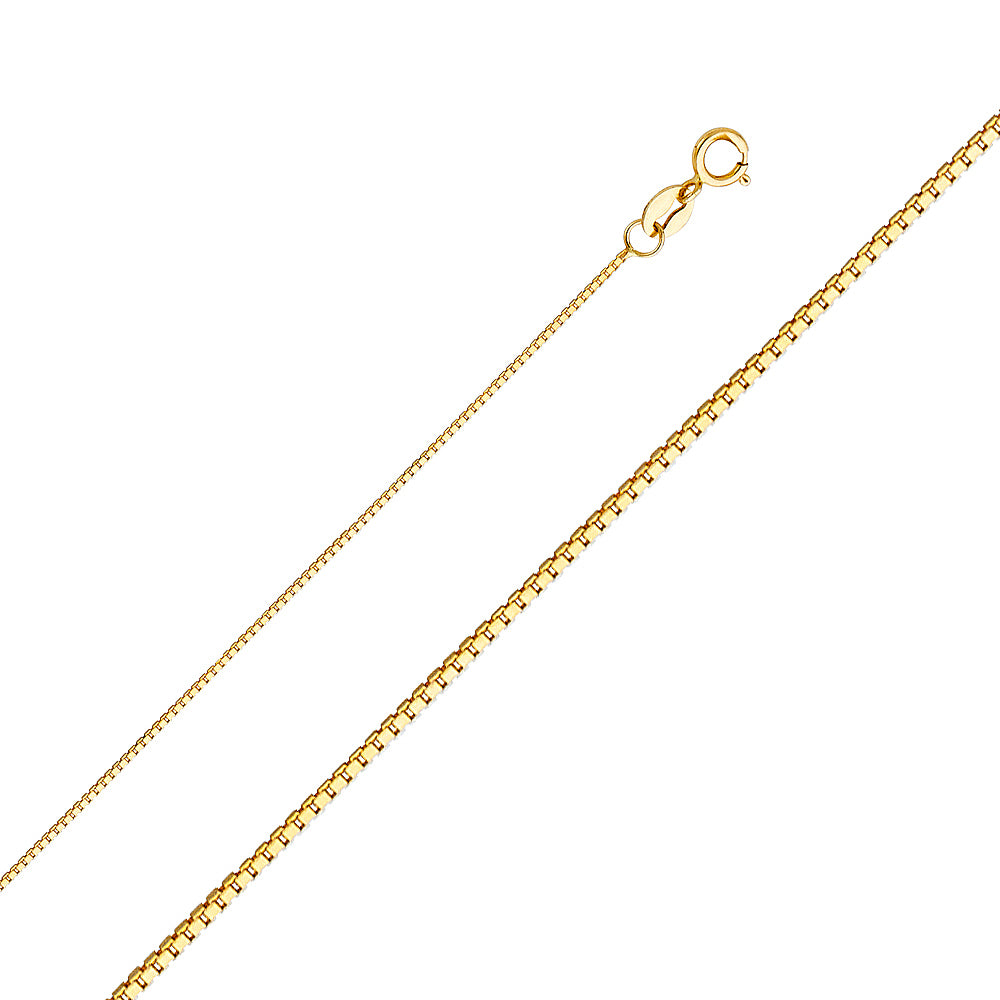 14k gold 18" box chain + heart pendant set