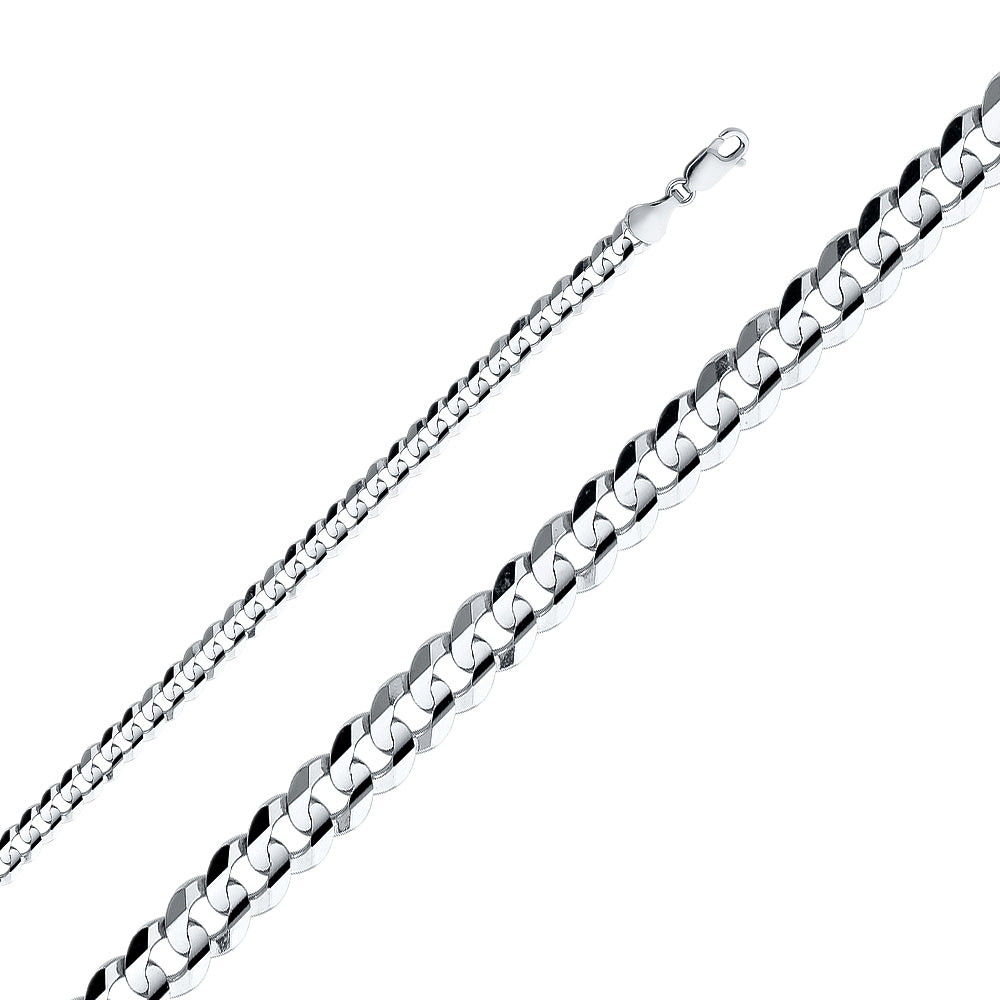 Cadena cubana de oro macizo de 14 quilates, 5,9 mm