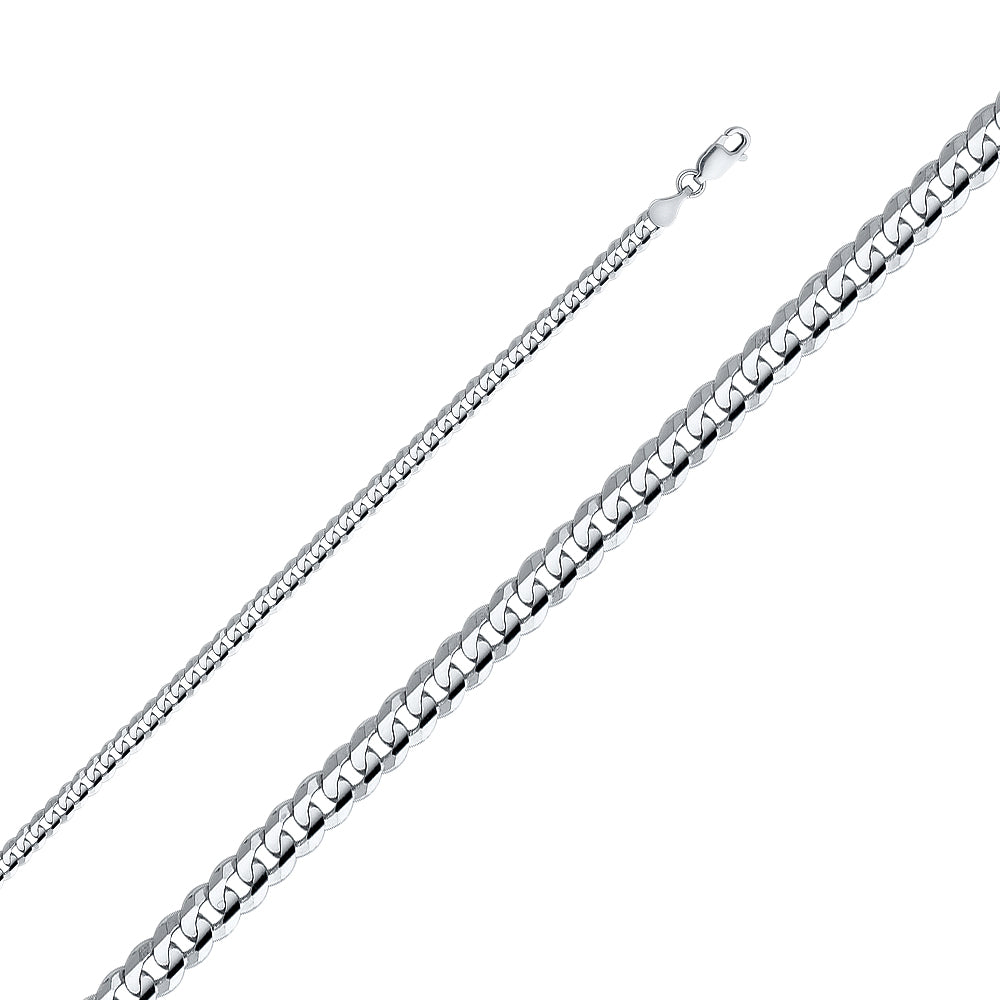 Cadena cubana de oro macizo de 14 quilates de 4 mm