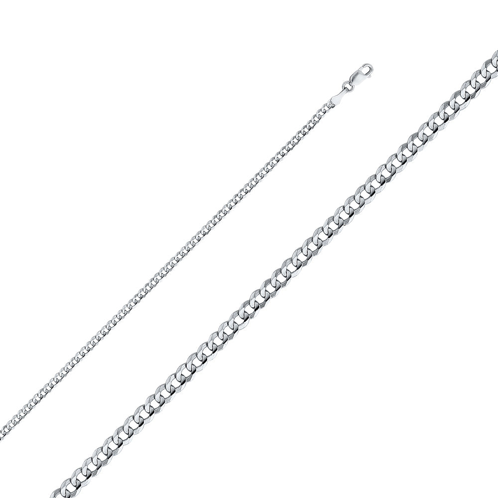 Cadena cubana de oro macizo de 14 quilates, 2,7 mm