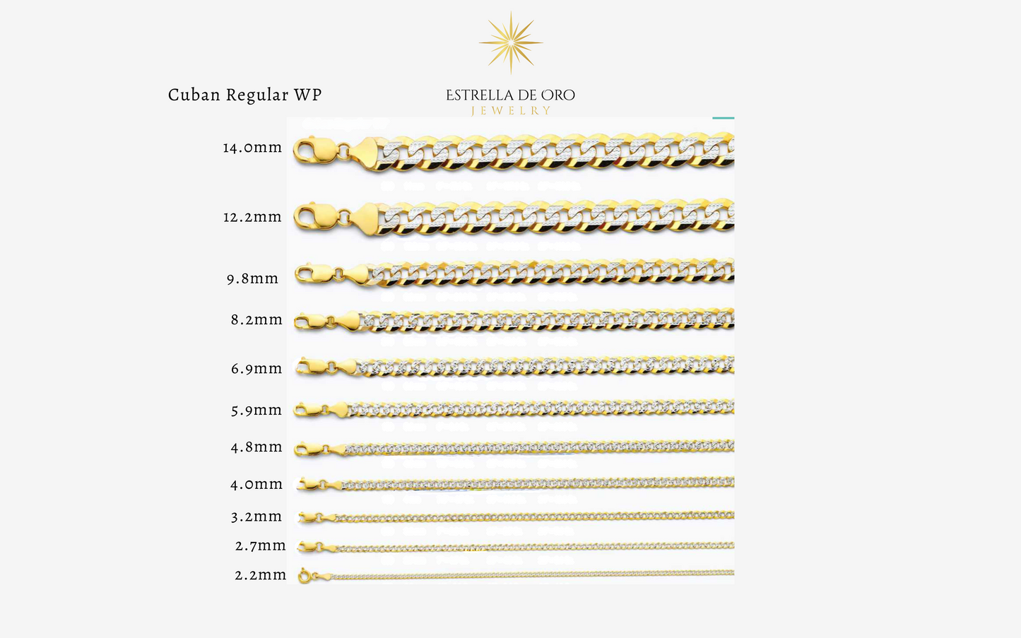 14k solid gold diamond cut cuban chain 4.8mm