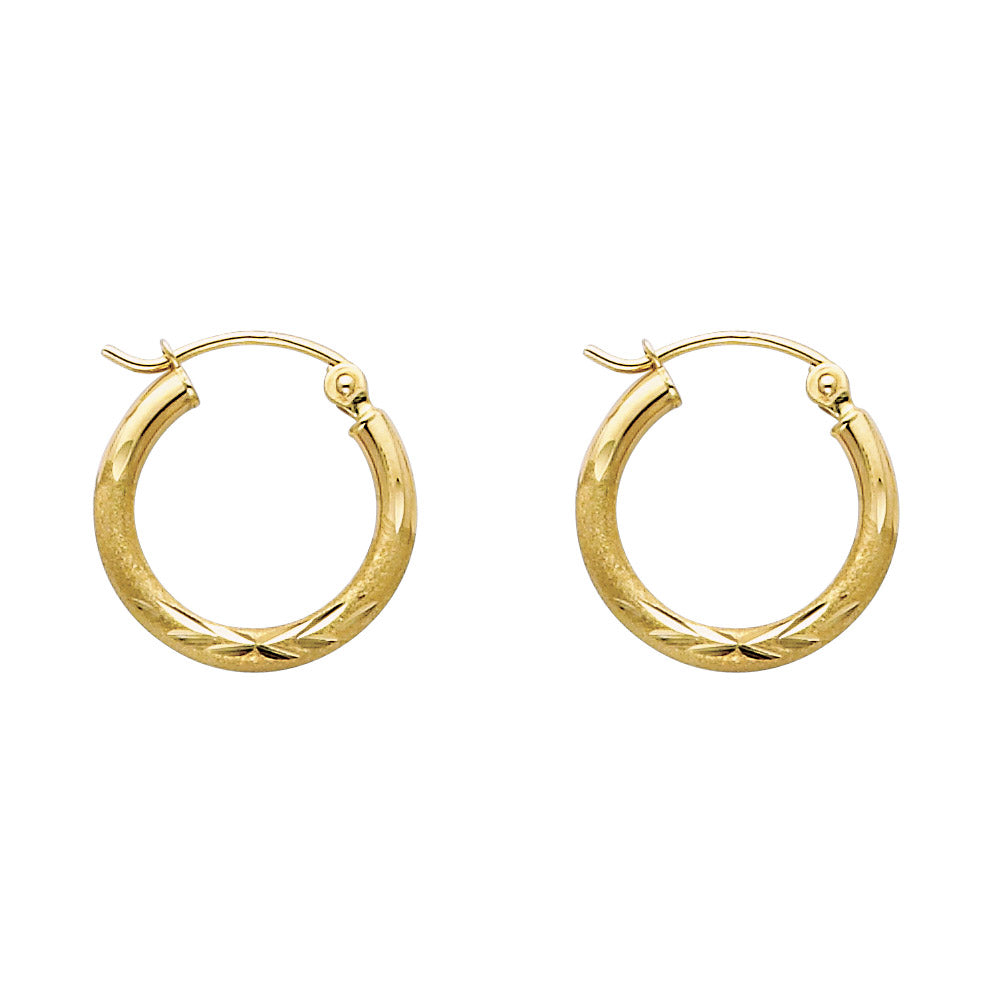 14K Gold Petite Budded Hoop Earrings