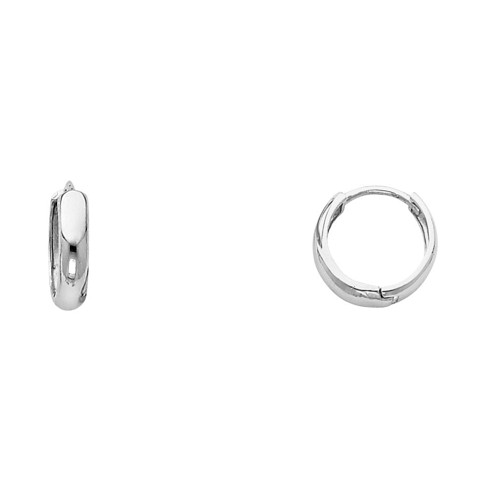 14k gold small huggie earrings (0219) yellow or white gold