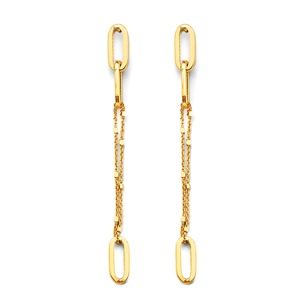 14K Gold Paperclip Earrings