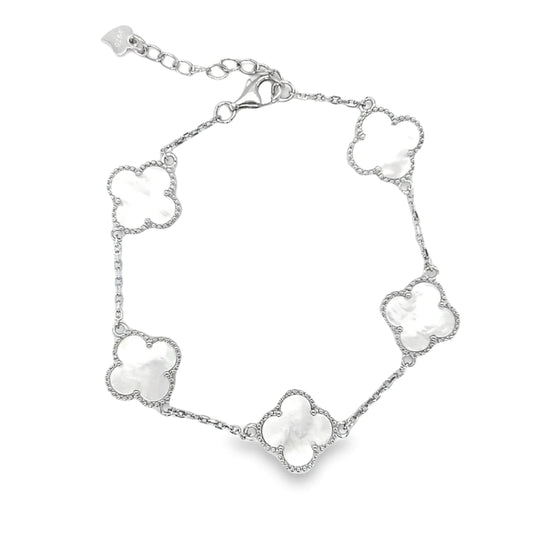 White Clover Bracelet - 925 Silver
