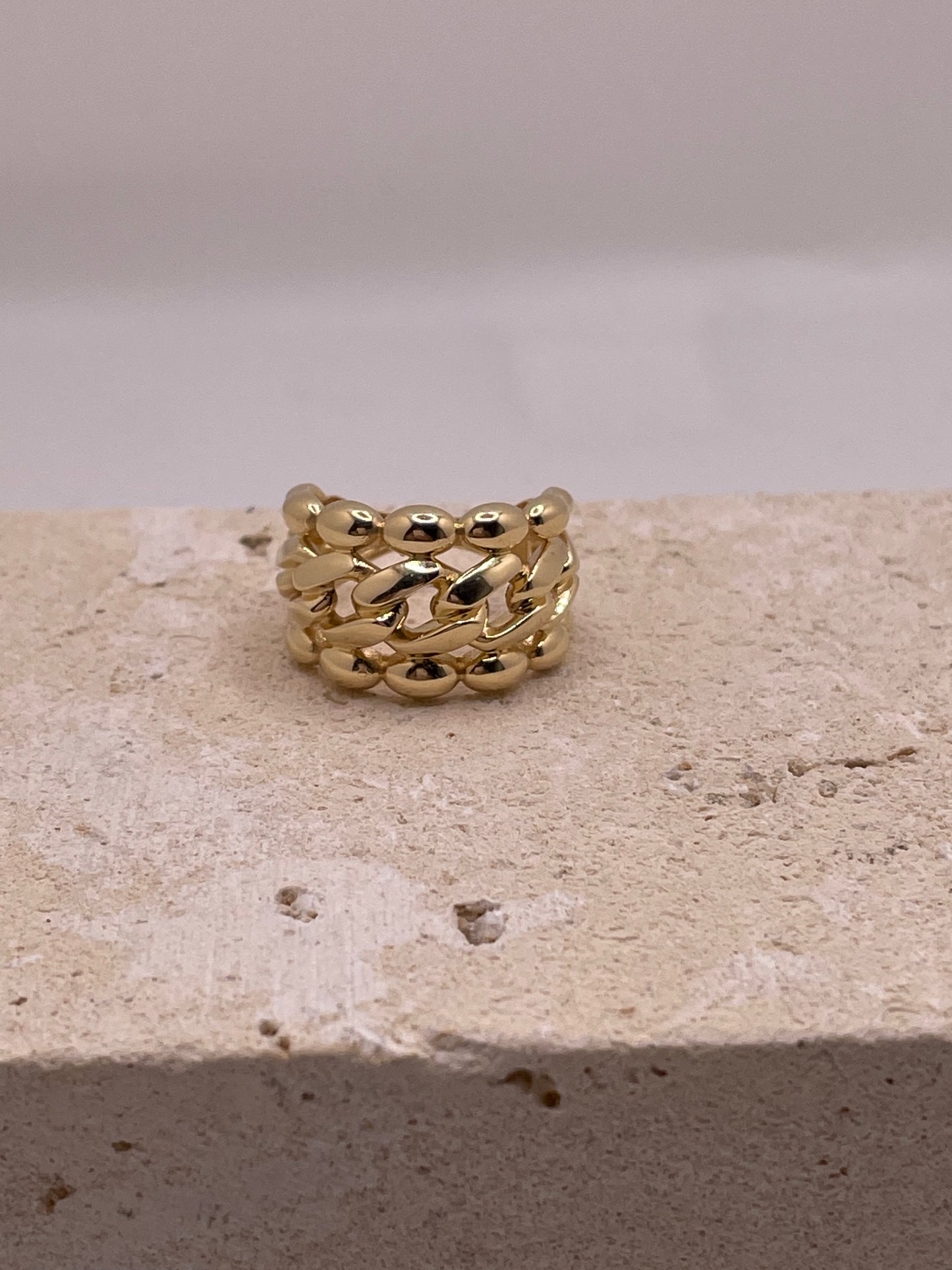 14k gold chunky statement ring