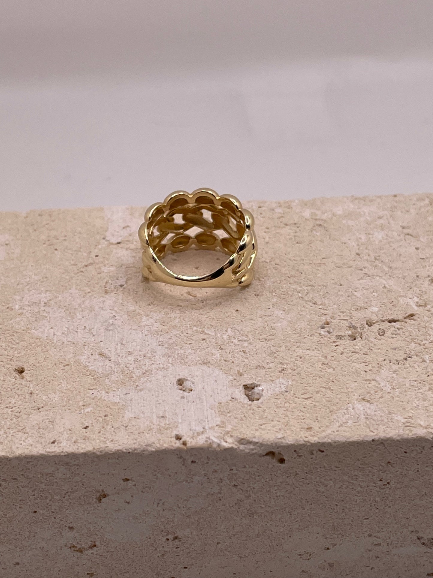 14k gold chunky statement ring
