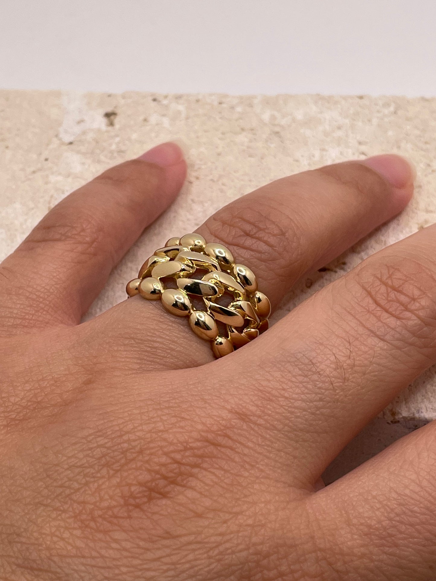 14k gold chunky statement ring