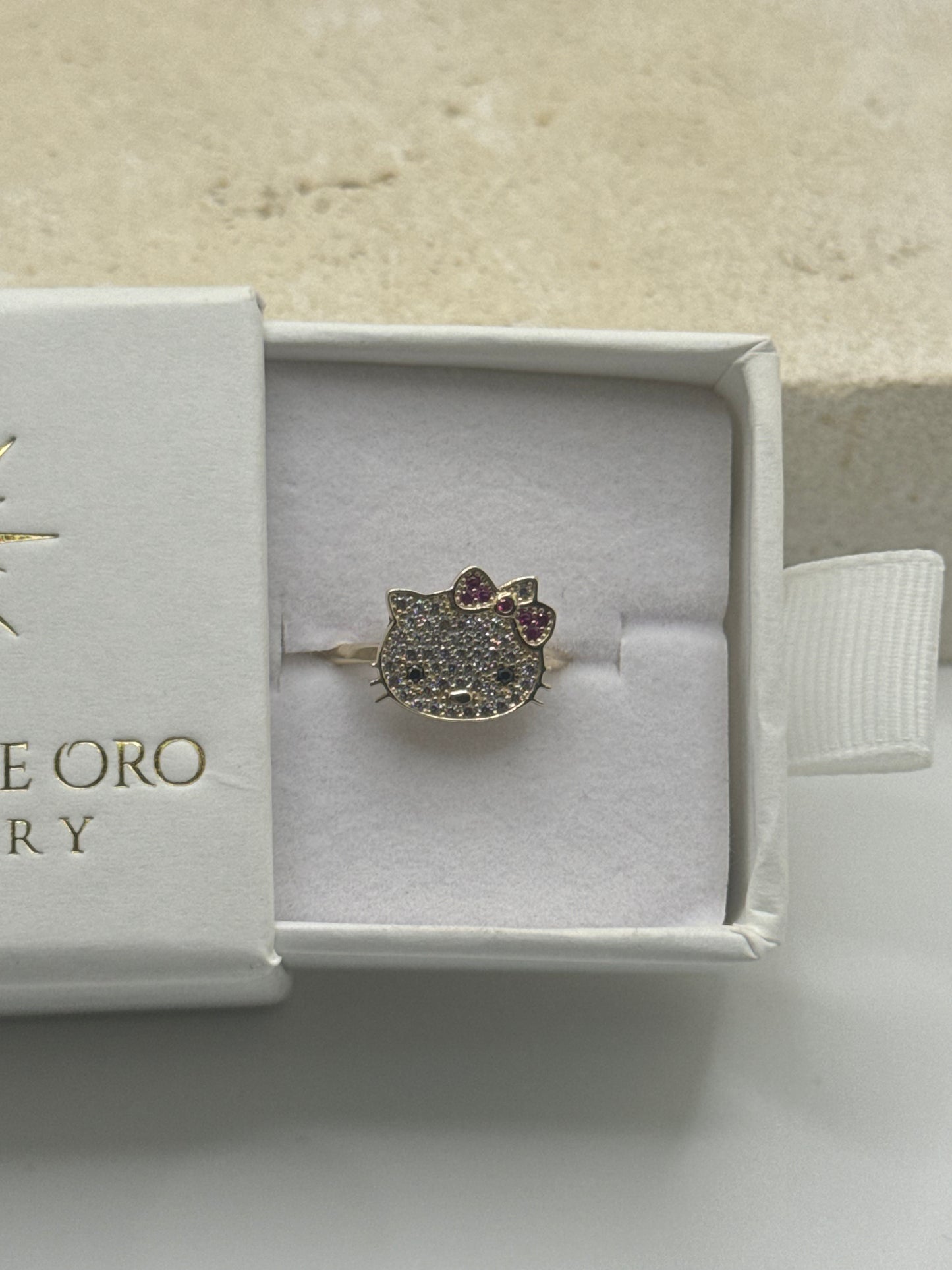 14k gold hello kitty ring