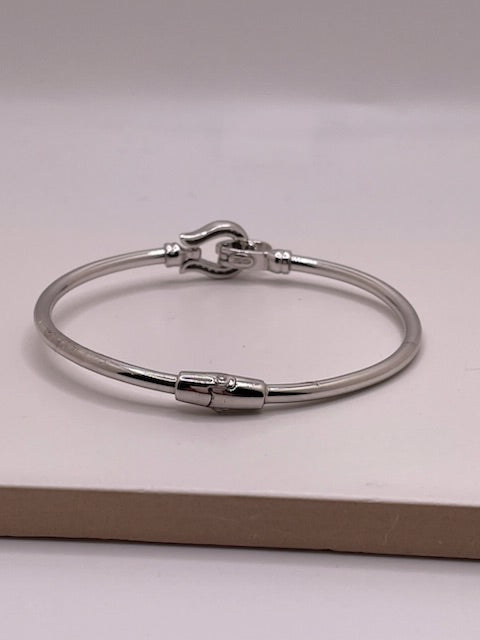 buckle cz bangle - 925 silver