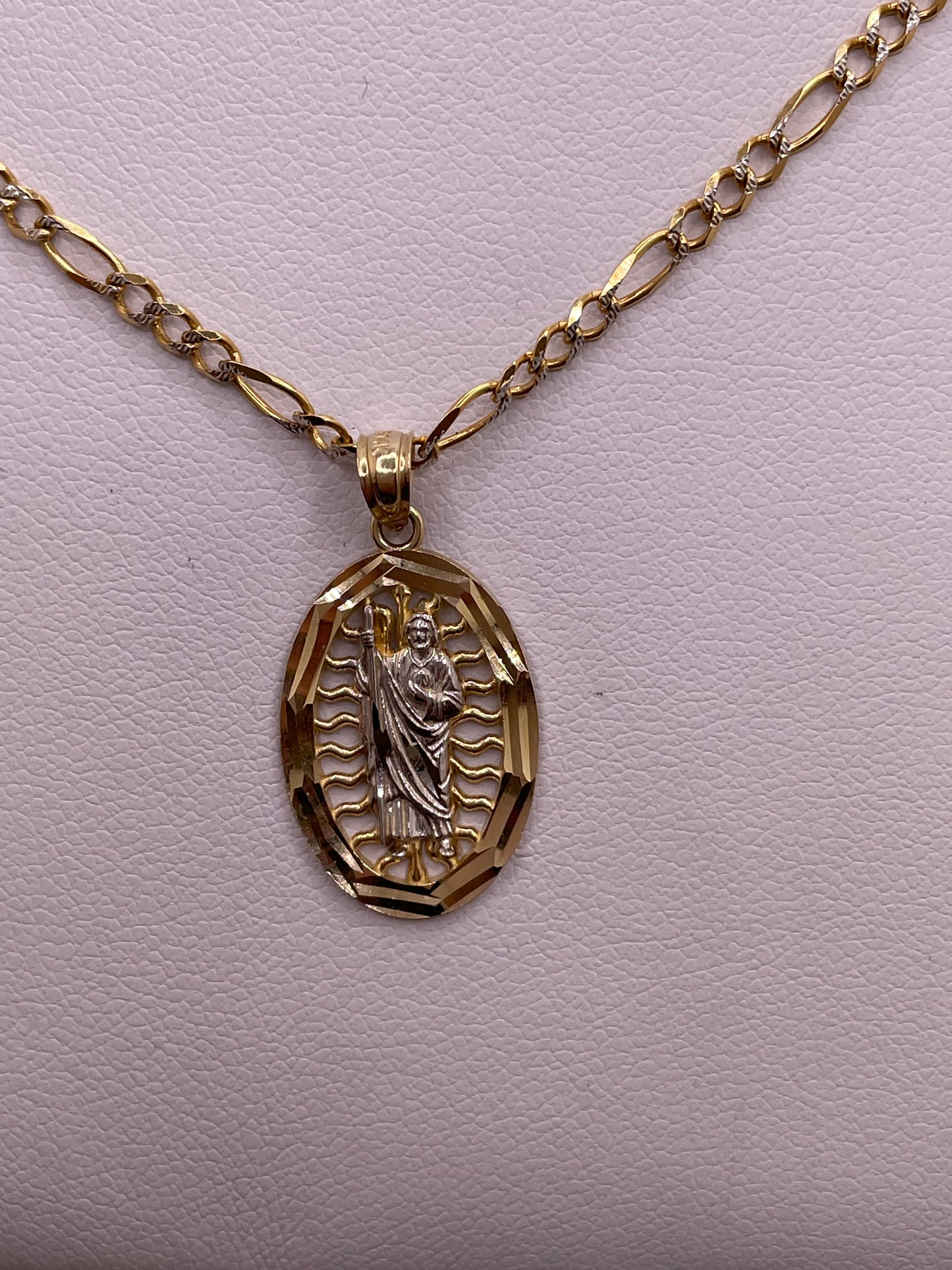 14k gold san judas chain set