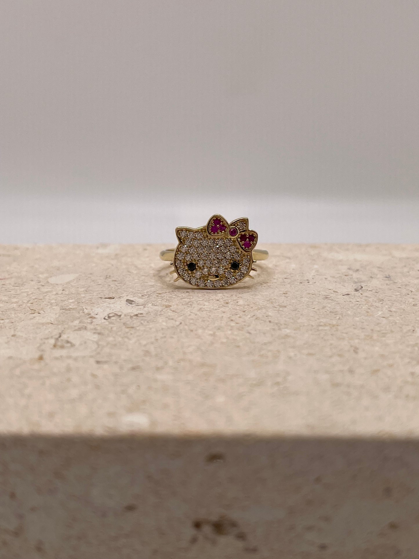 14k gold hello kitty ring