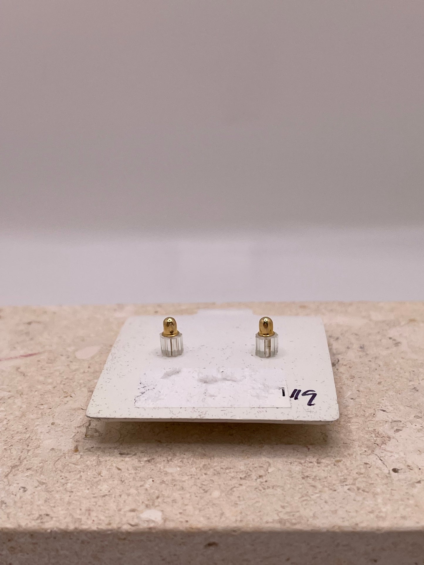 14k gold blue & white cz flower earrings