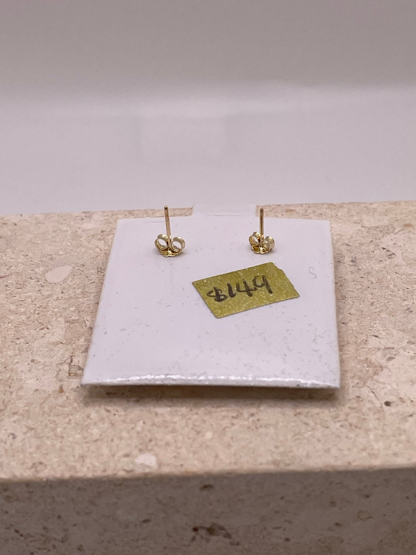 14k gold dome earrings with butterfly push-back