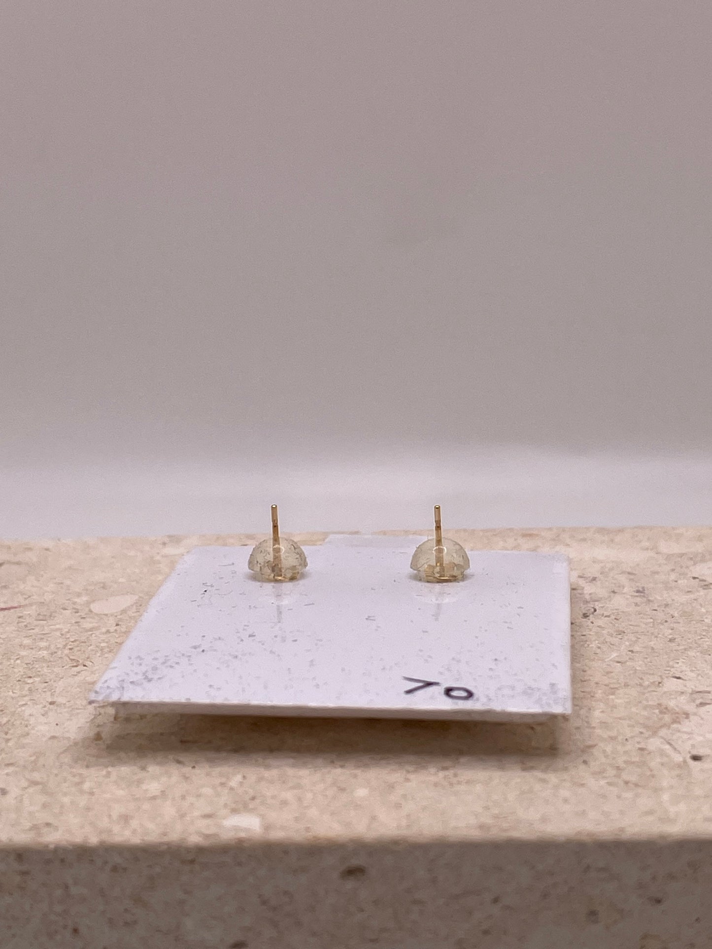 14k gold square cz push back earrings (s)