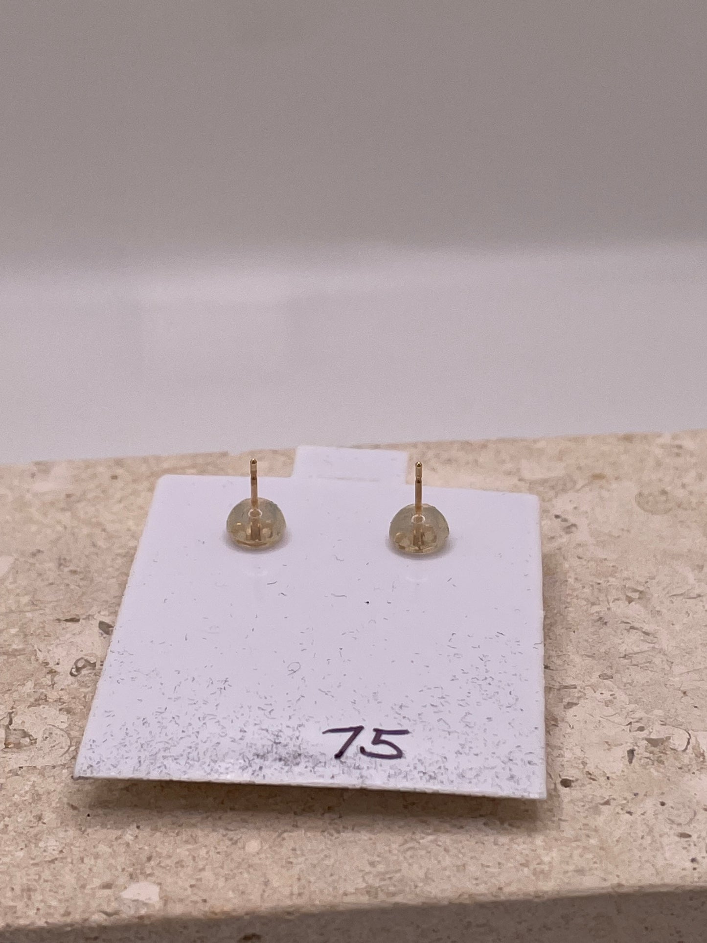 14k Gold Large CZ Earrings with Silicone Push-Back