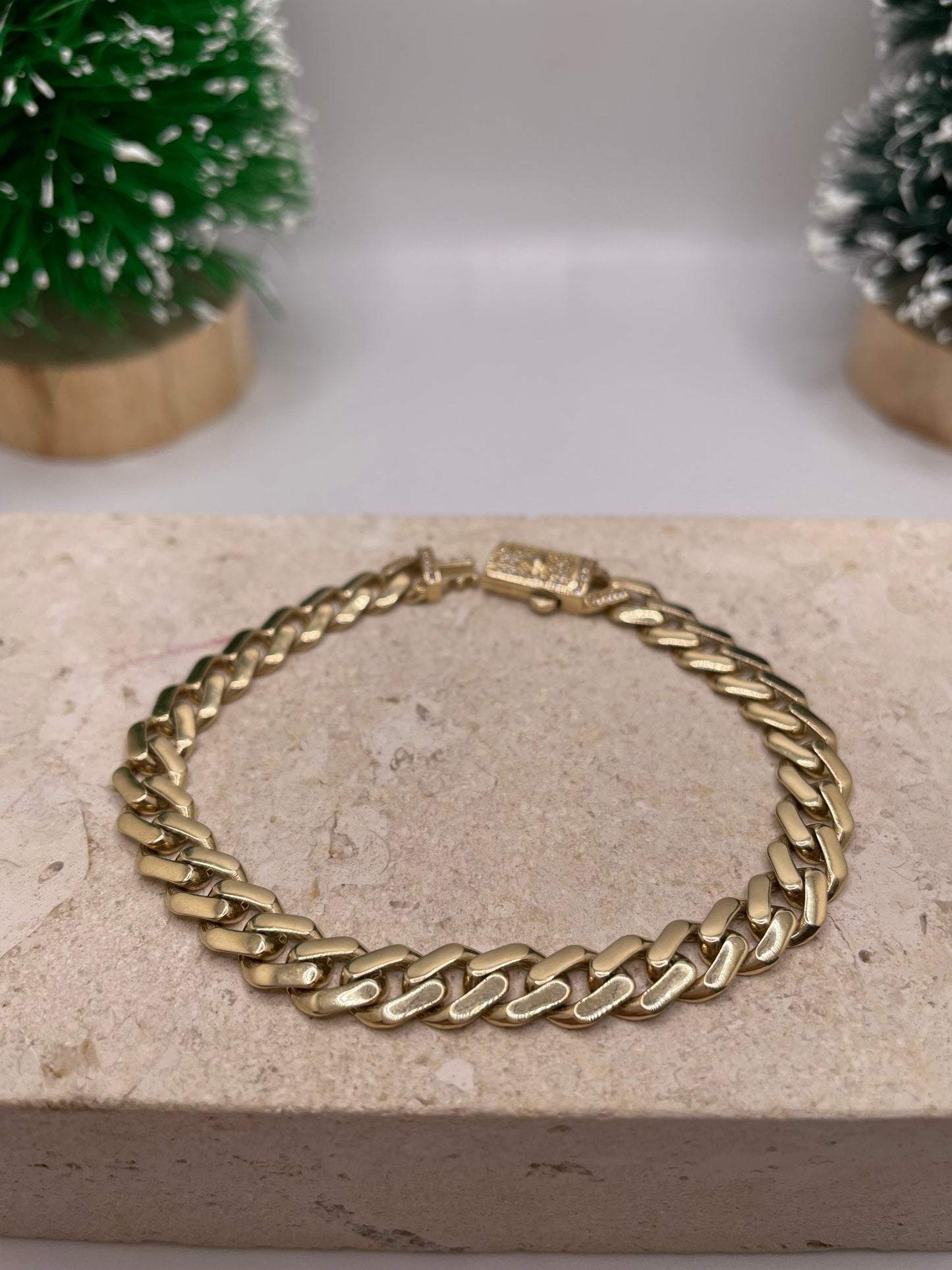 14k gold monaco cuban bracelet (7.5 inches)