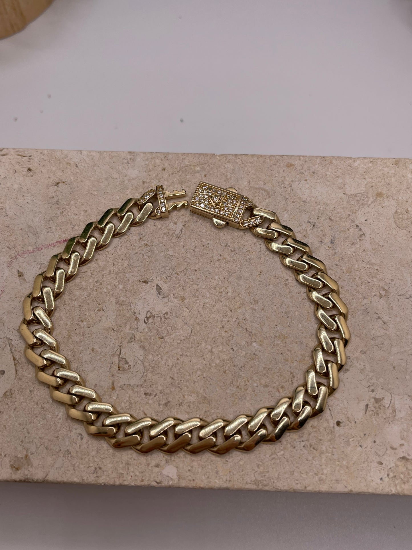 14k gold monaco cuban bracelet (7.5 inches)