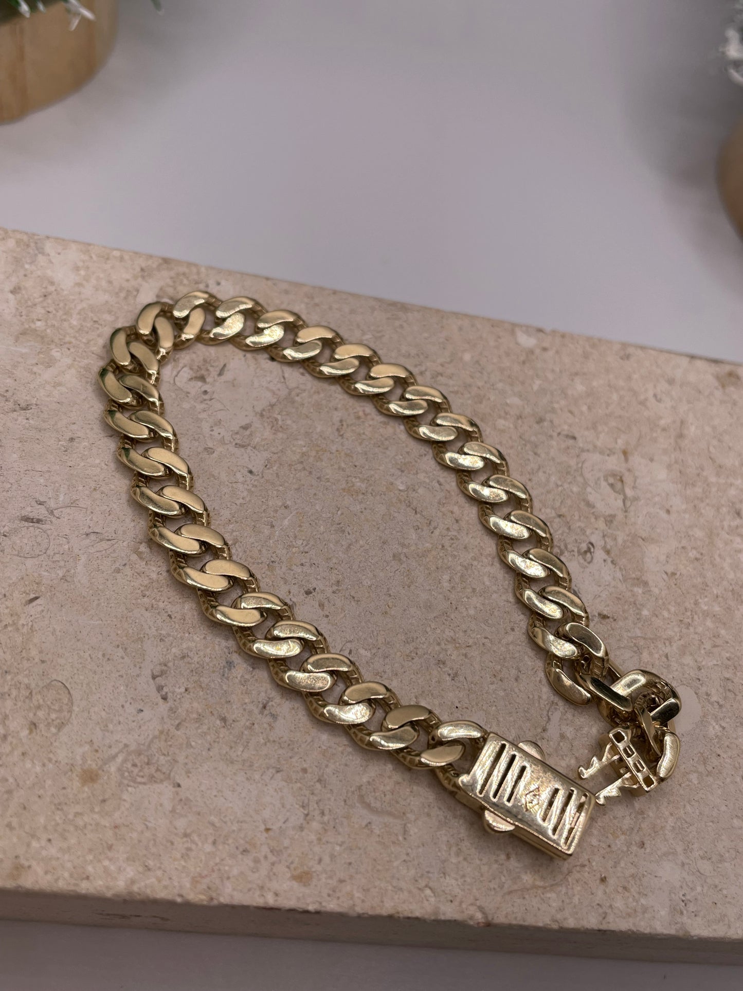 14k gold monaco cuban bracelet (7.5 inches)