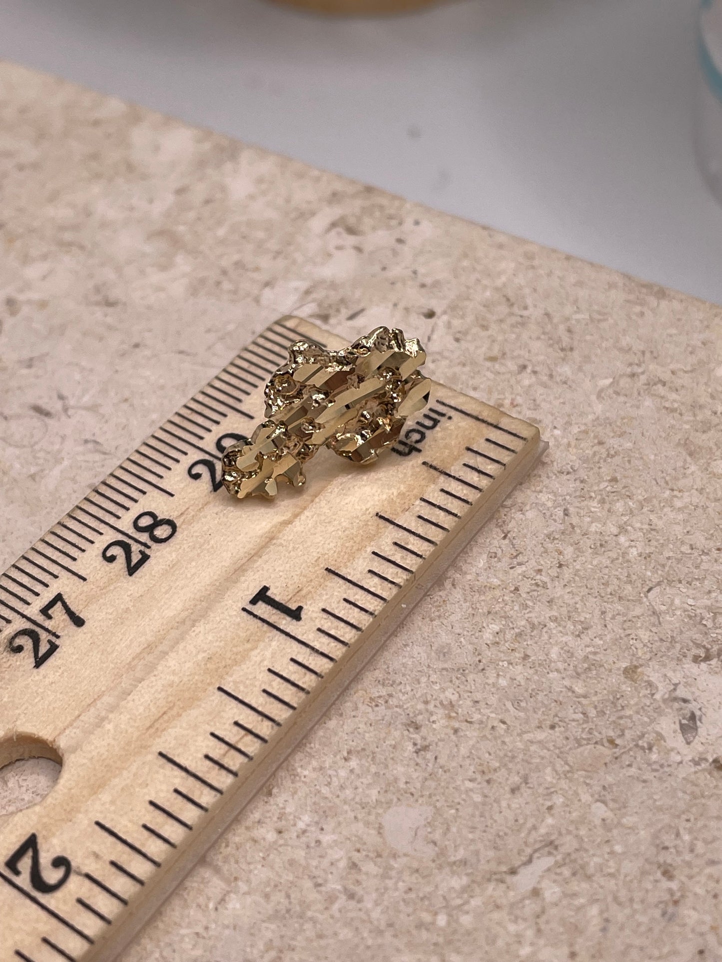 14k gold large nugget stud earrings