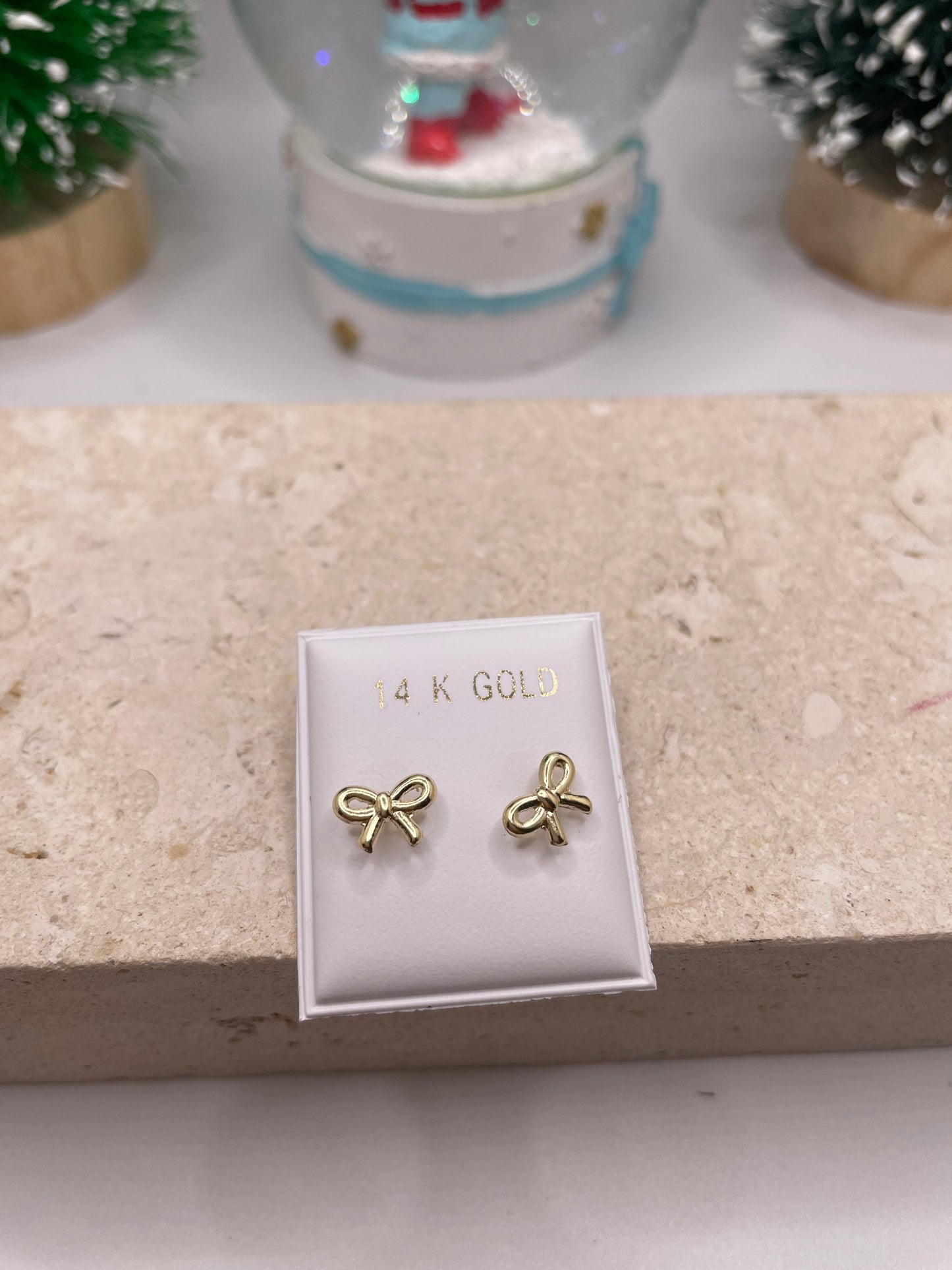 14k gold bow earrings
