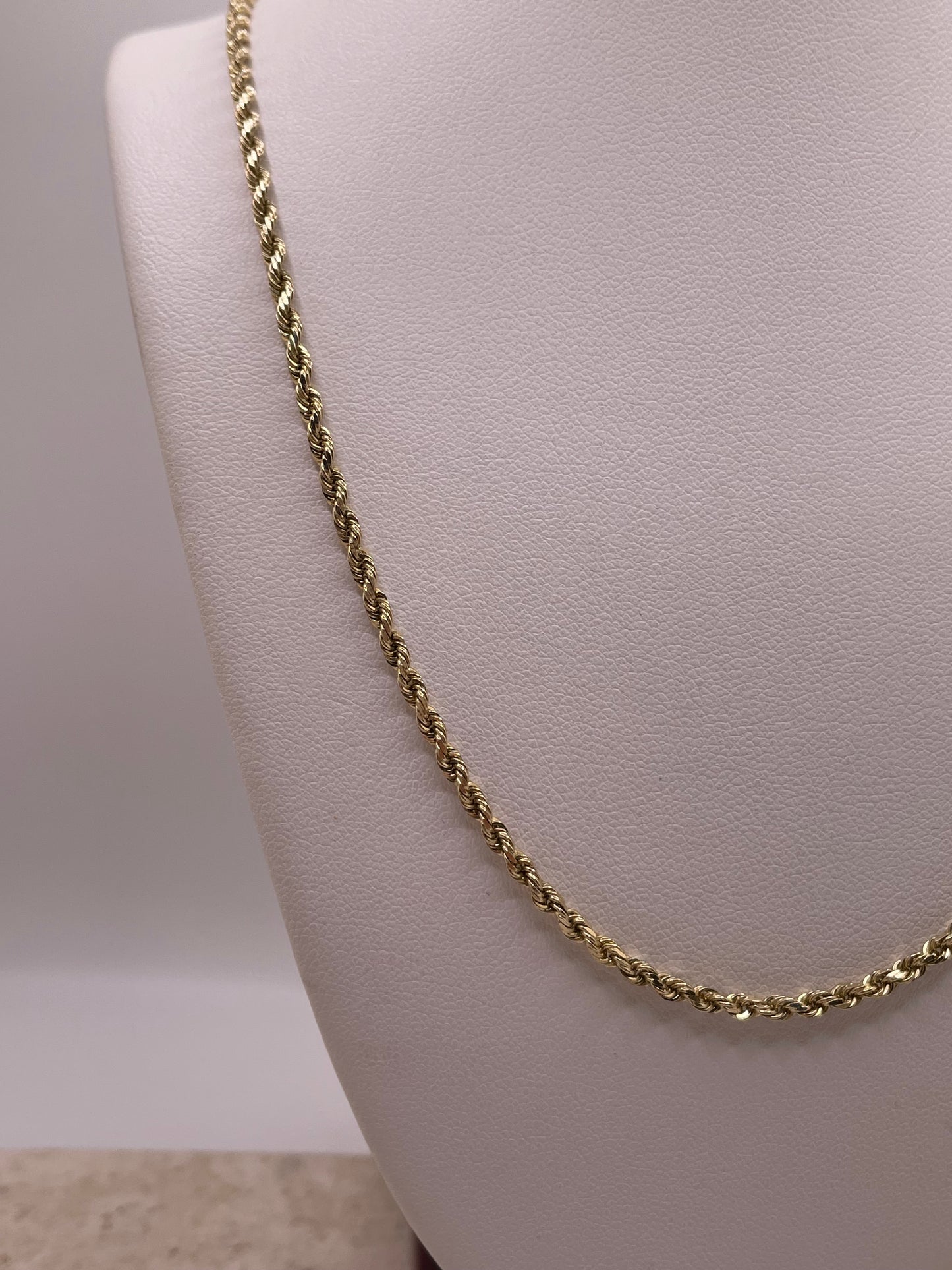 14k gold solid rope chain 2.4mm