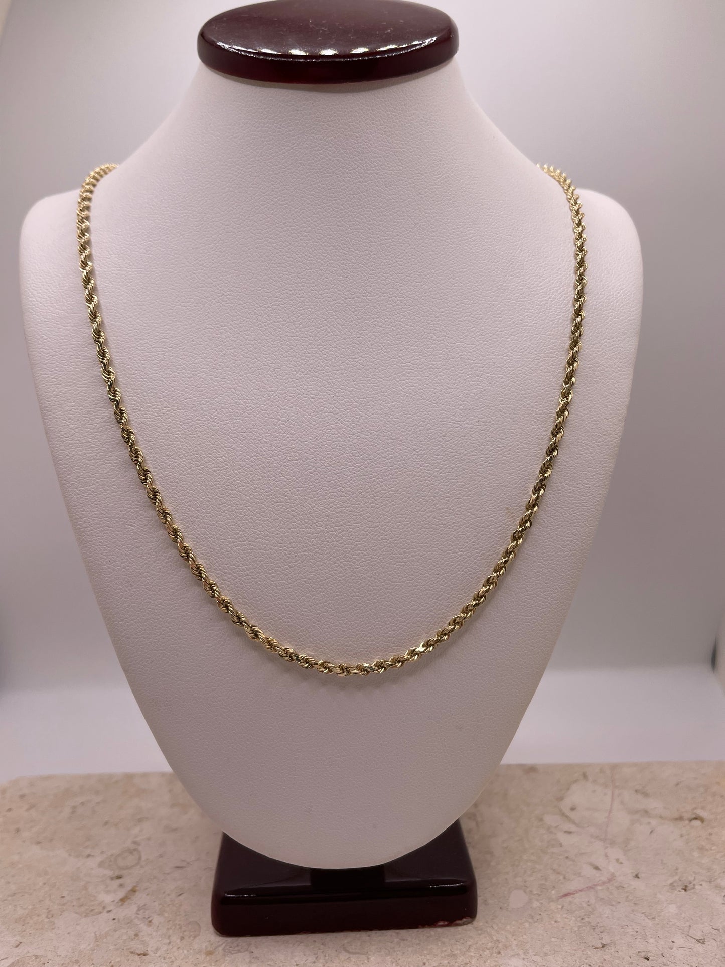 14k gold solid rope chain 2.4mm