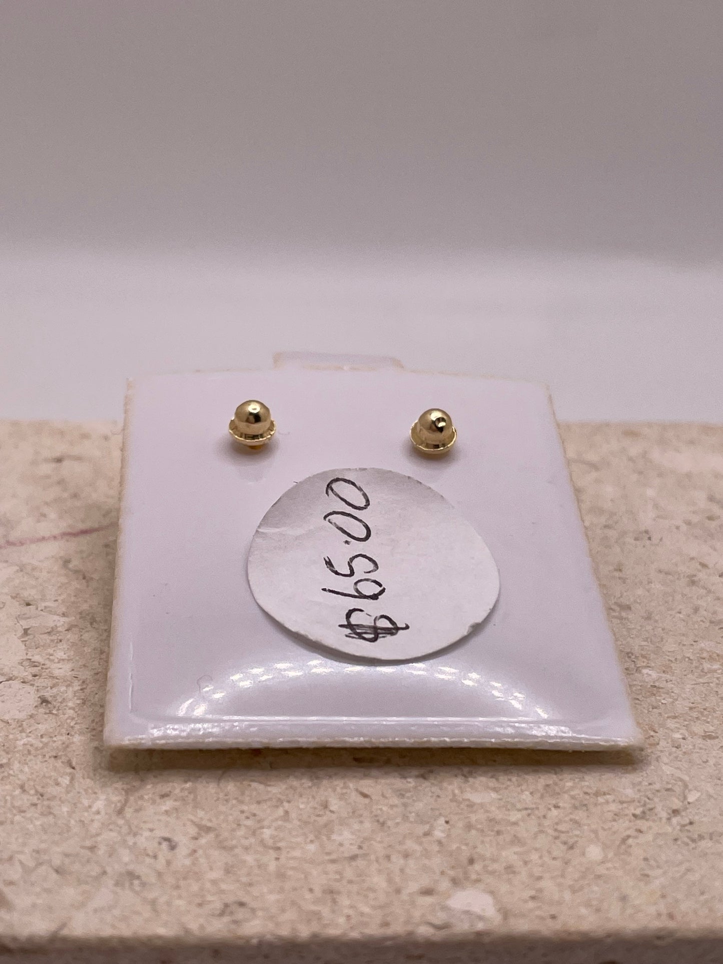 14k gold cube screw back earrings