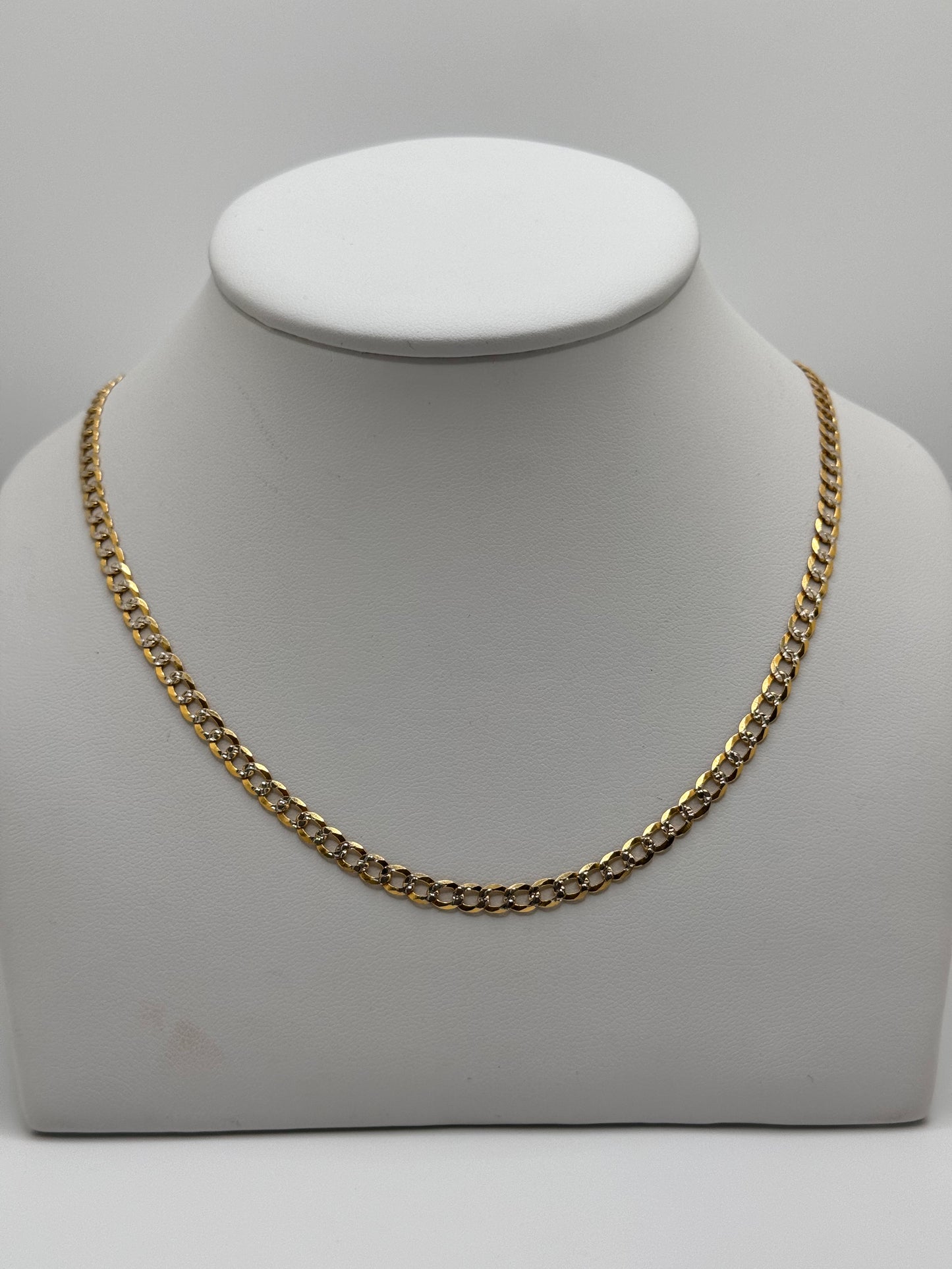 14K Solid Gold Diamond Cut Cuban Chain 4mm