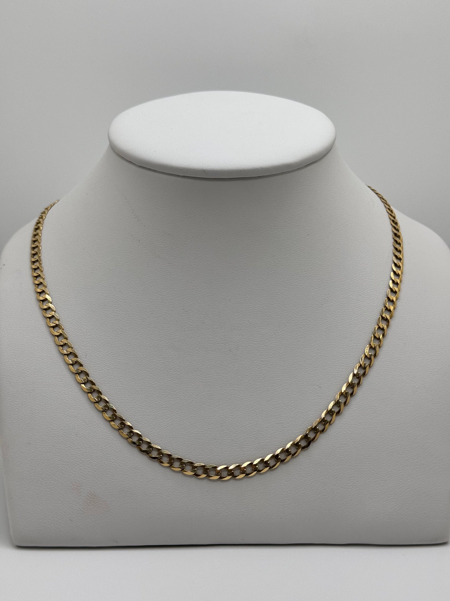 Cadena cubana de oro macizo de 14 quilates de 4 mm