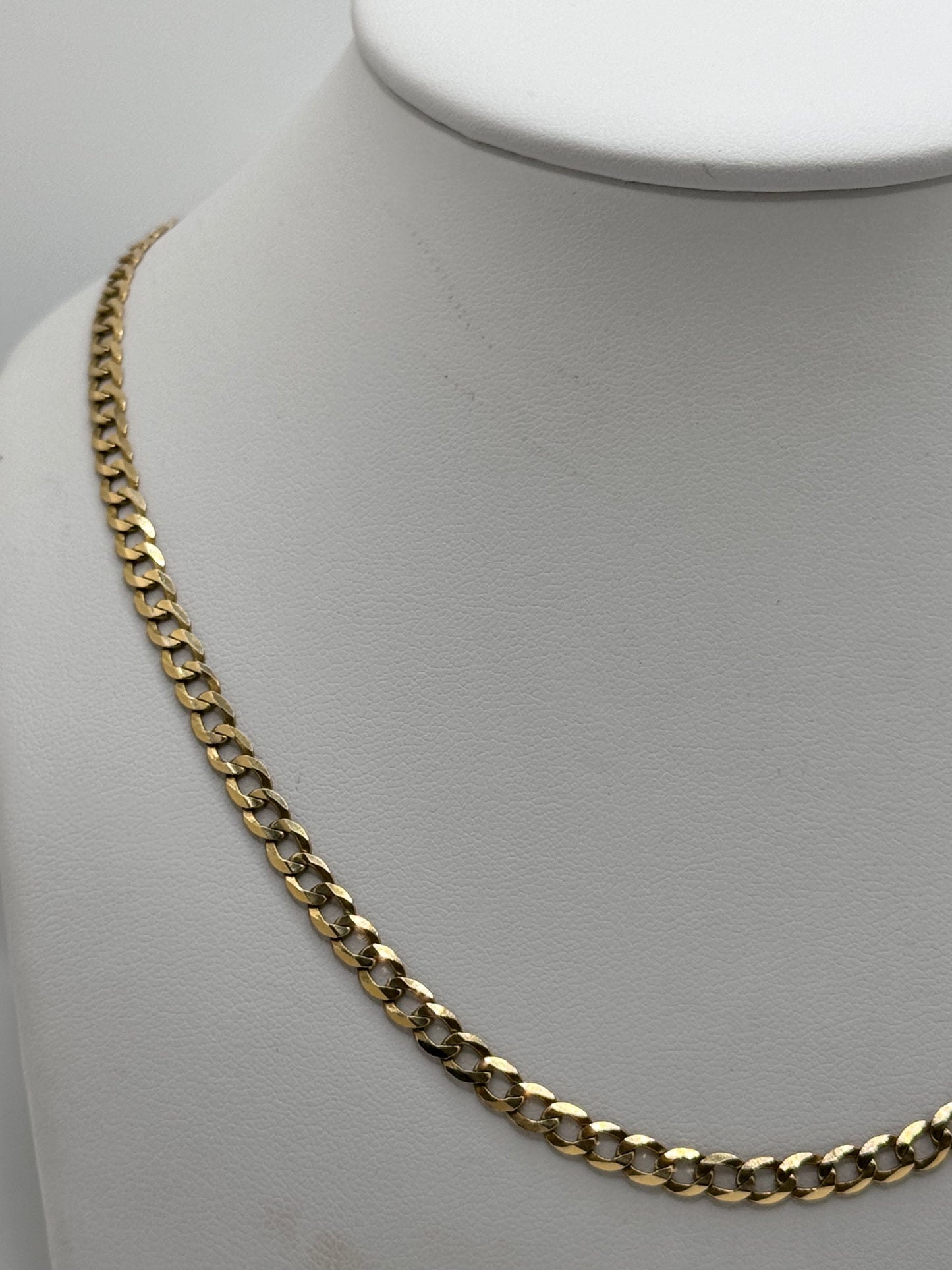Cadena cubana de oro macizo de 14 quilates de 4 mm