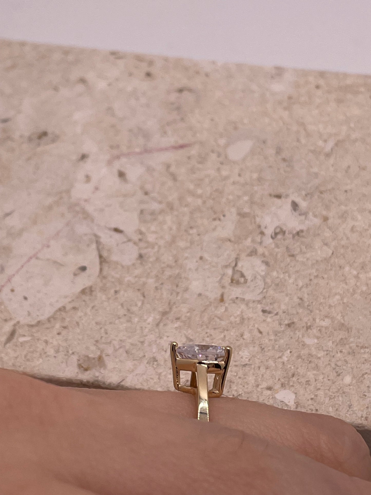 Anillo de boda de compromiso con circonita cúbica de talla corazón de oro macizo de 14 quilates