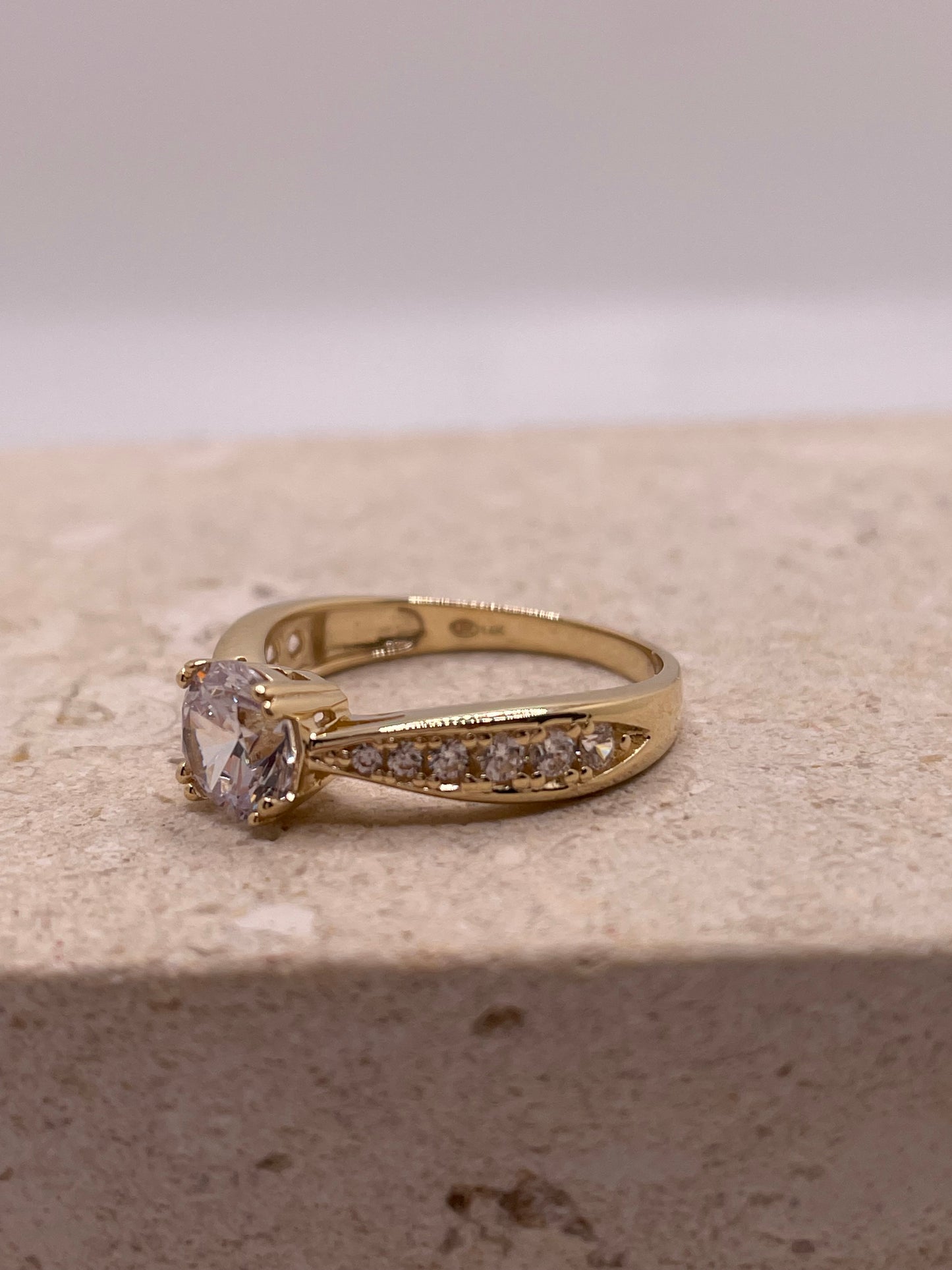 14k gold cz wedding engagement band