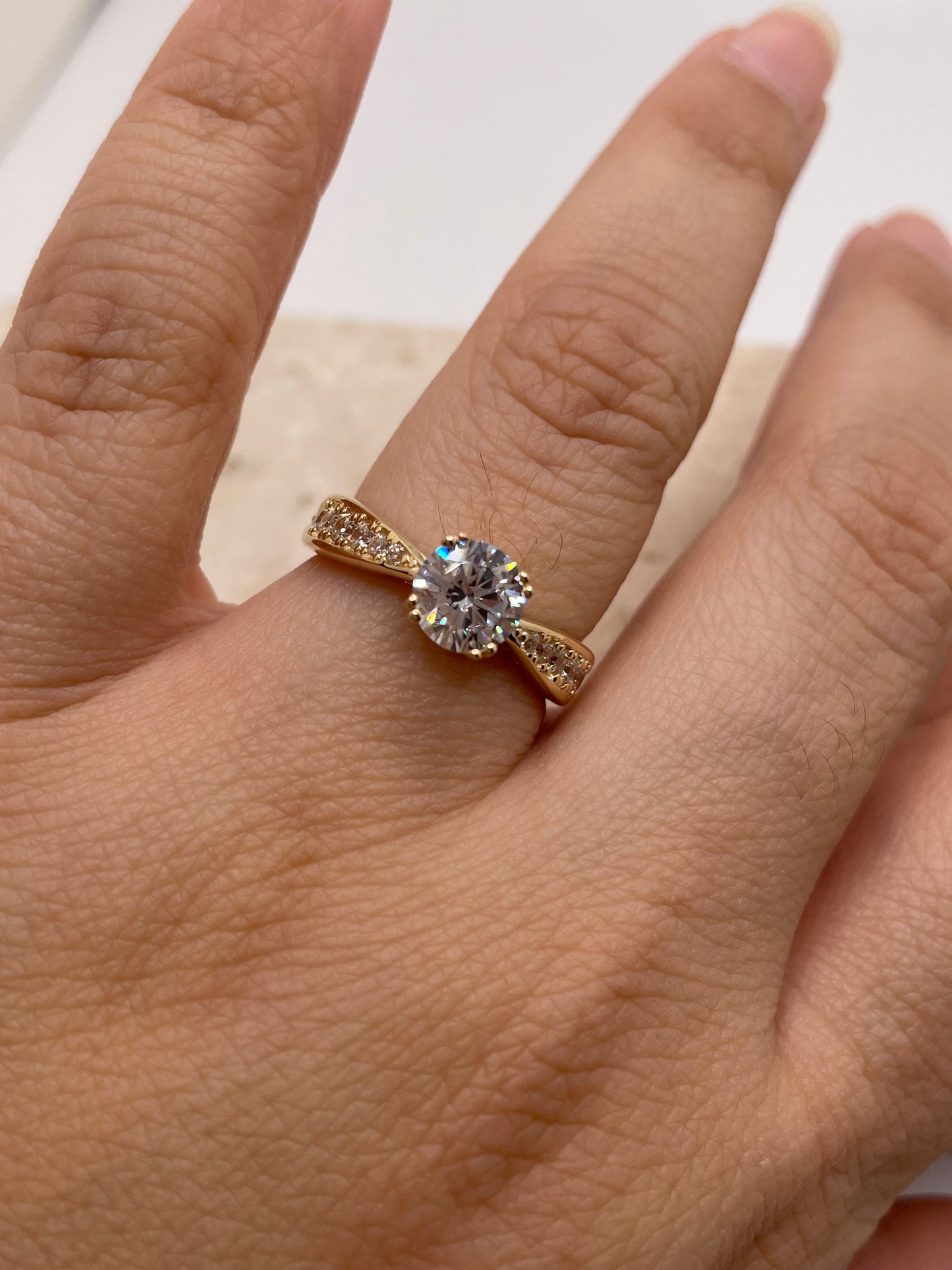 14k gold cz wedding engagement band
