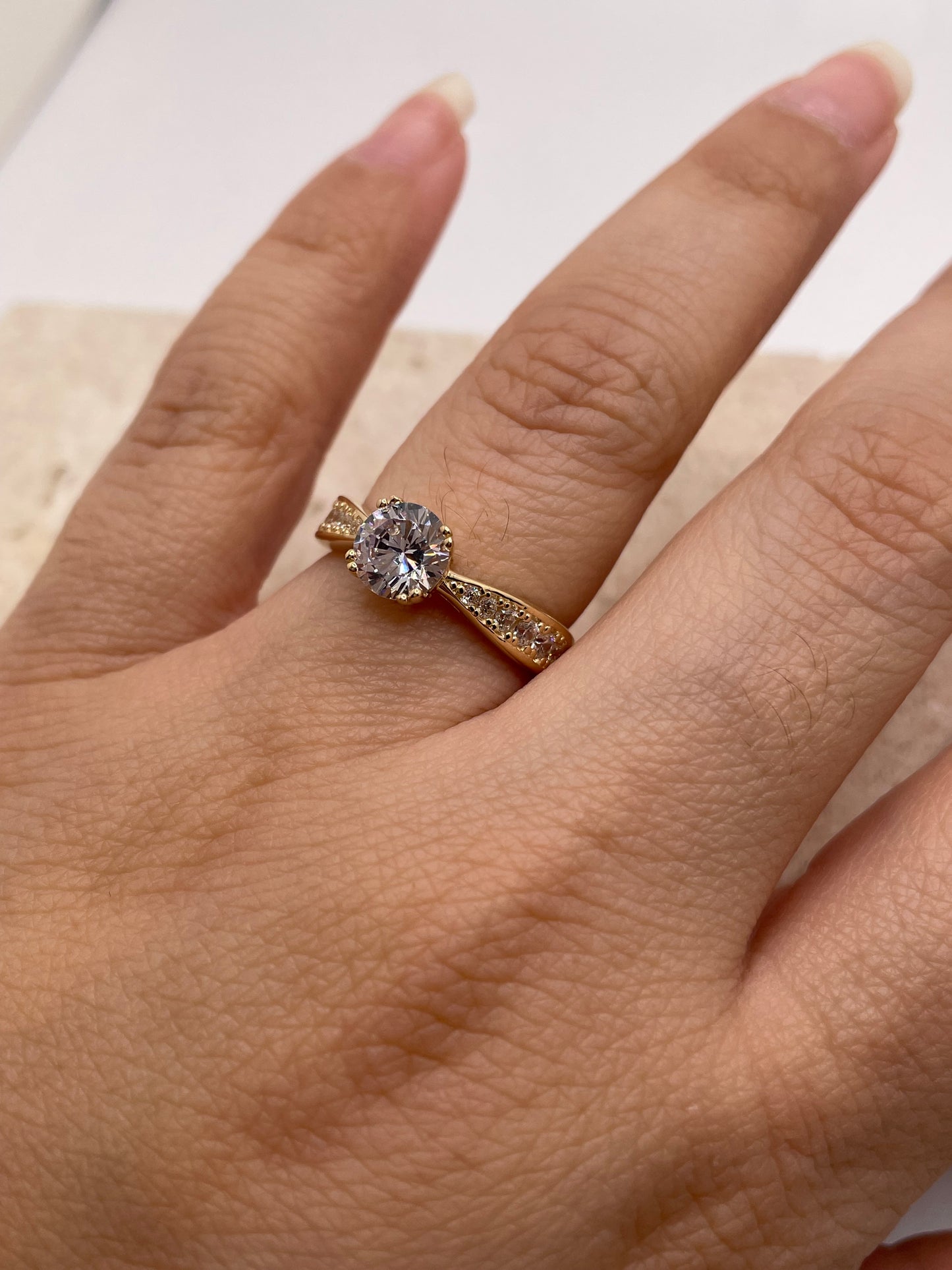 14k gold cz wedding engagement band