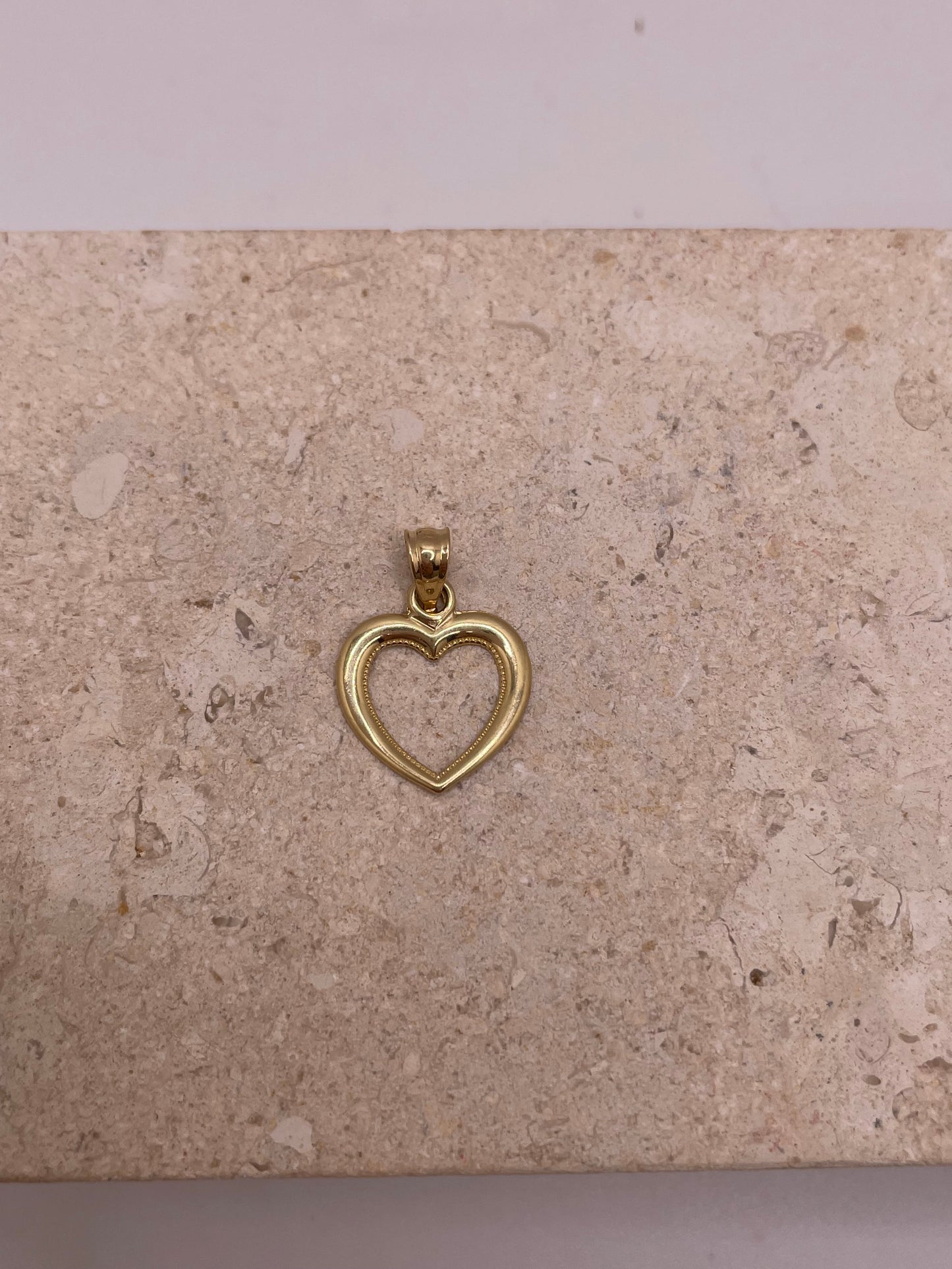 14k gold open diana heart pendant (1789)