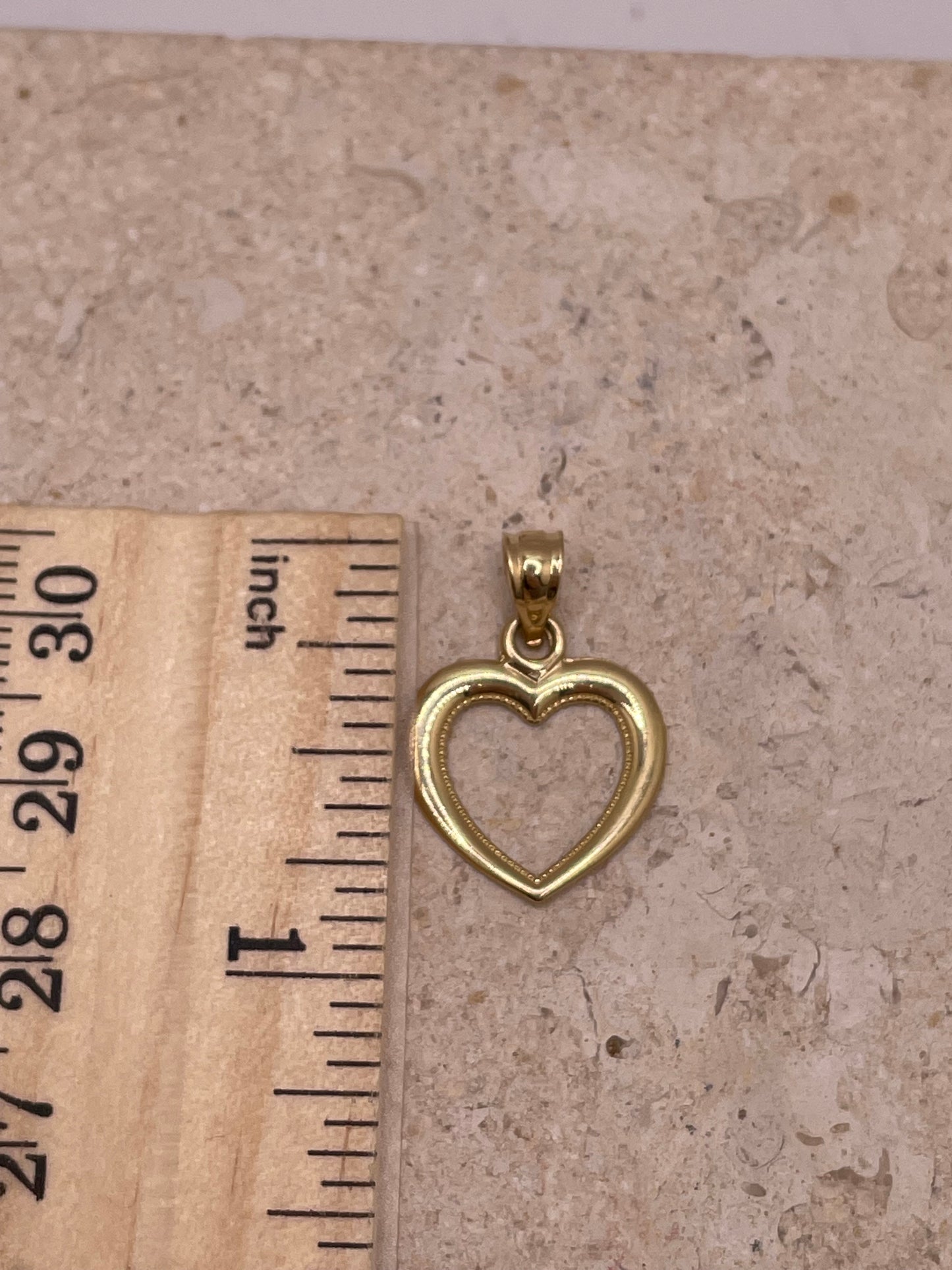 14k gold open diana heart pendant (1789)