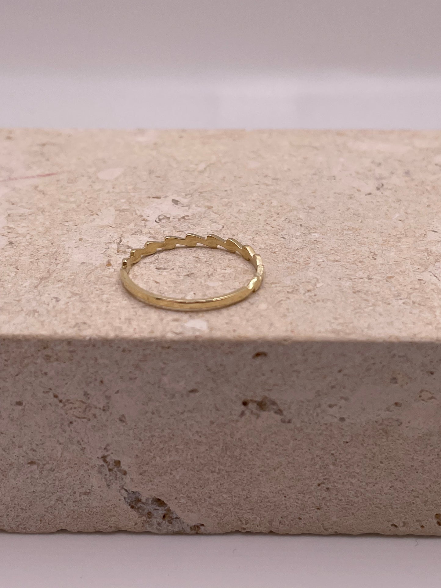 14k gold wavy stackable thumb ring (3141)