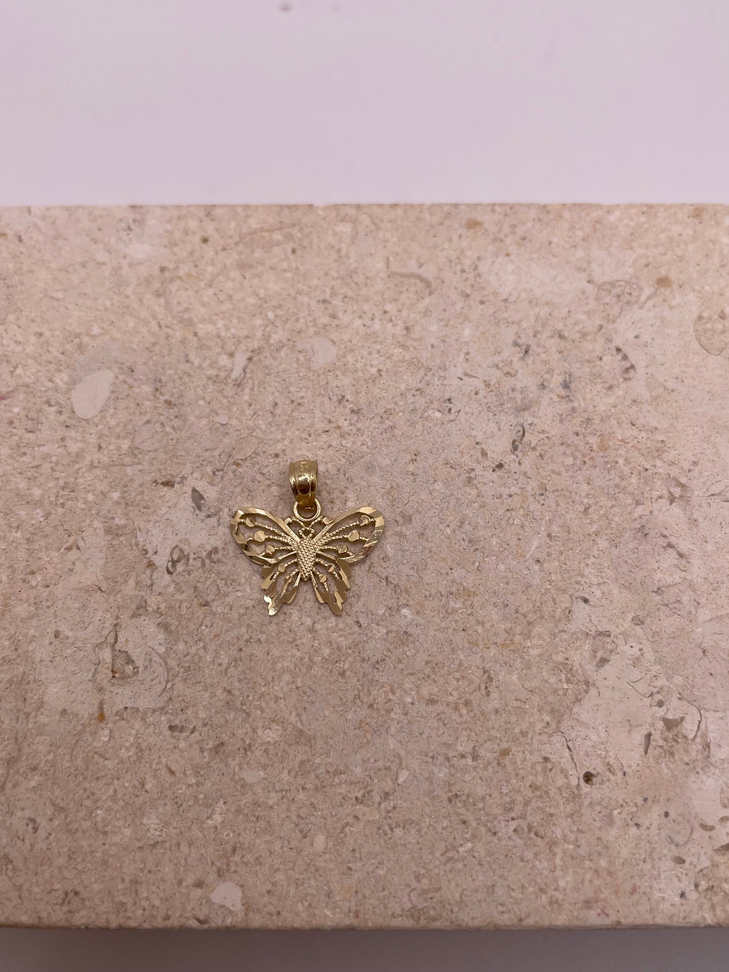 14k gold butterfly pendant