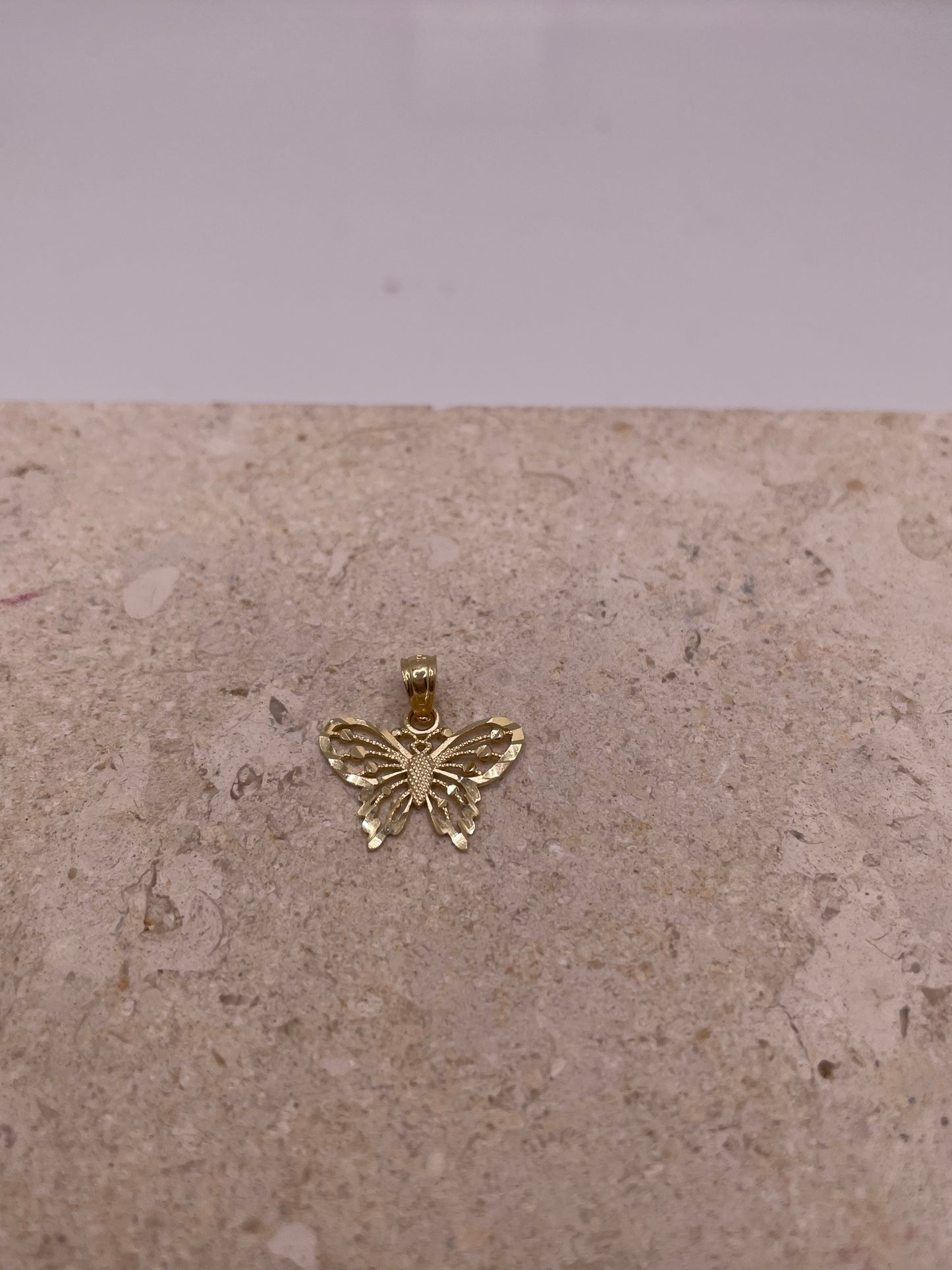 14k gold butterfly pendant