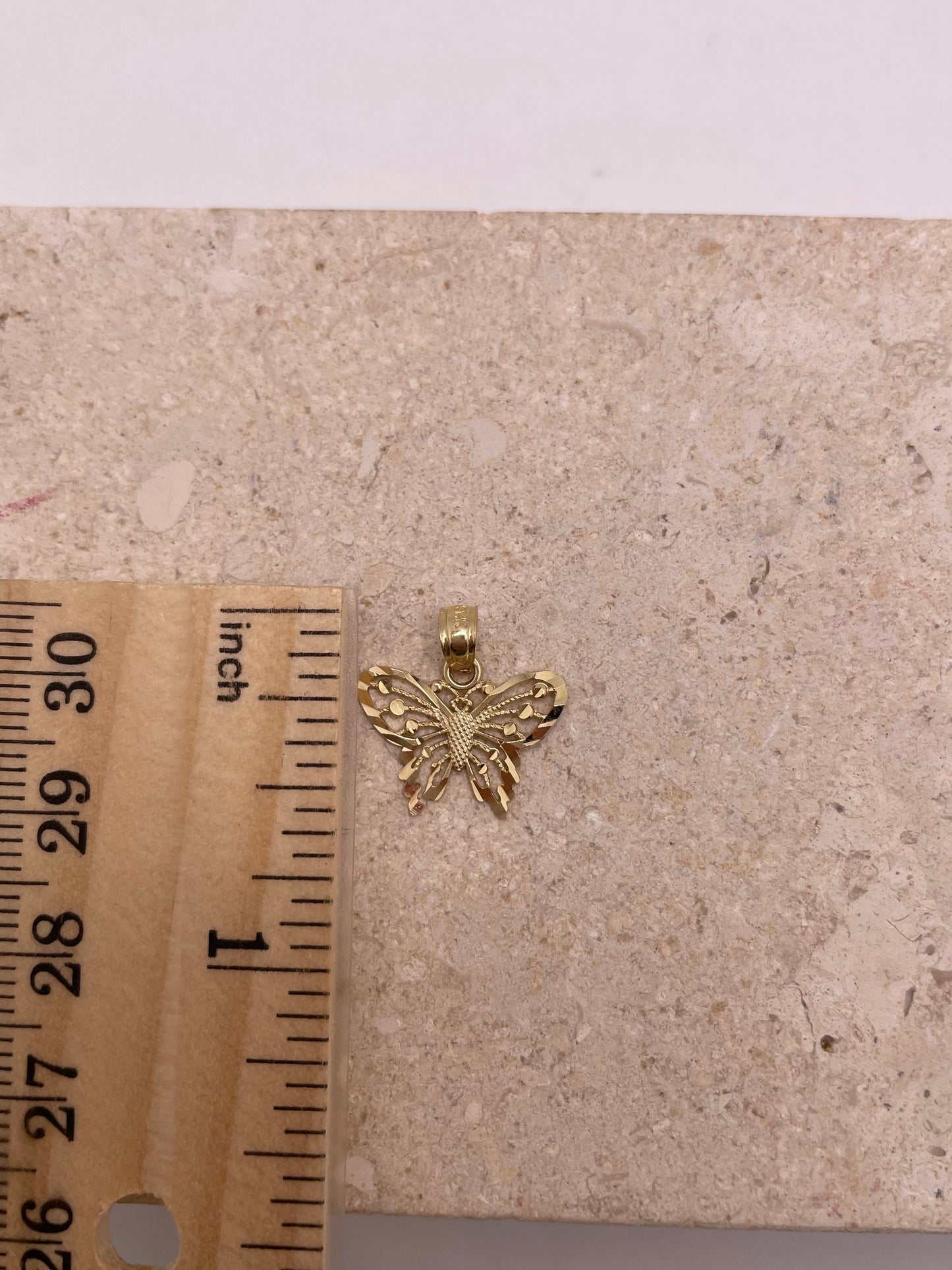 14k gold butterfly pendant