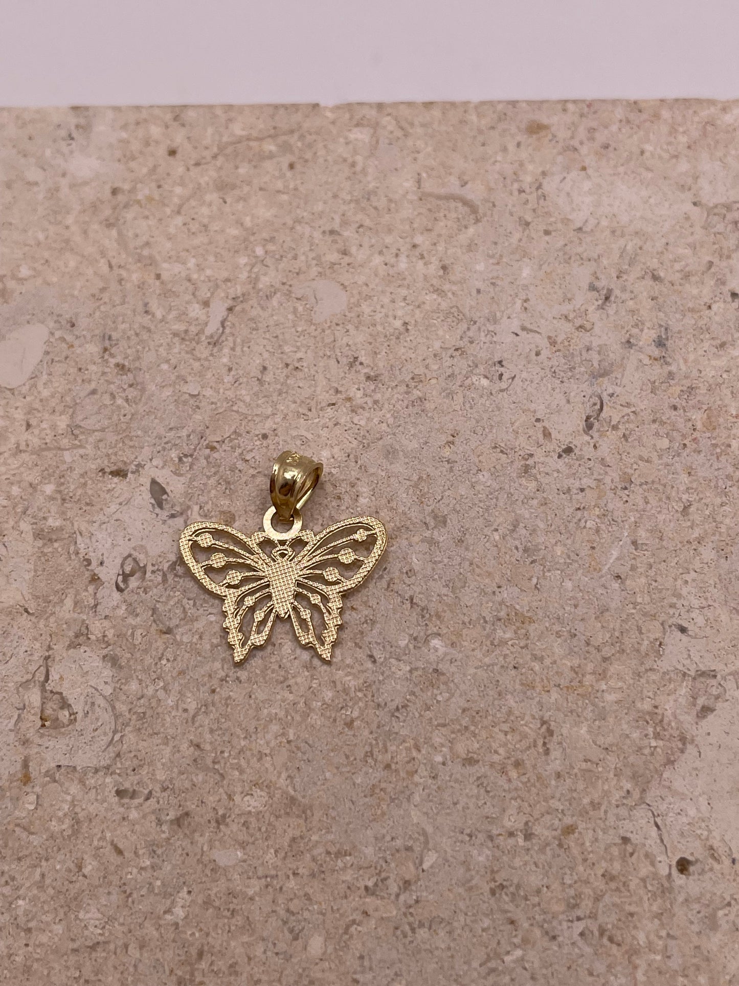 14k gold butterfly pendant