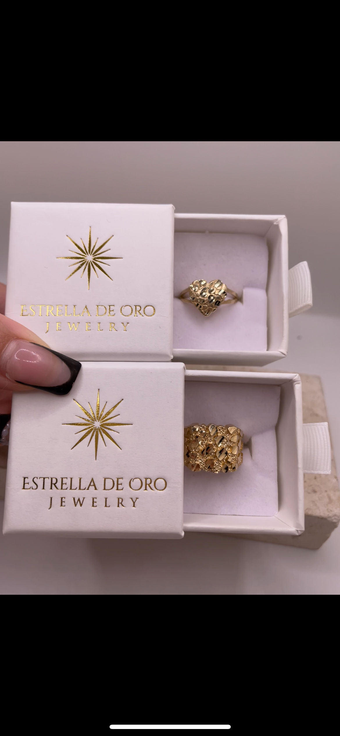 14k gold his & hers matching nugget ring set